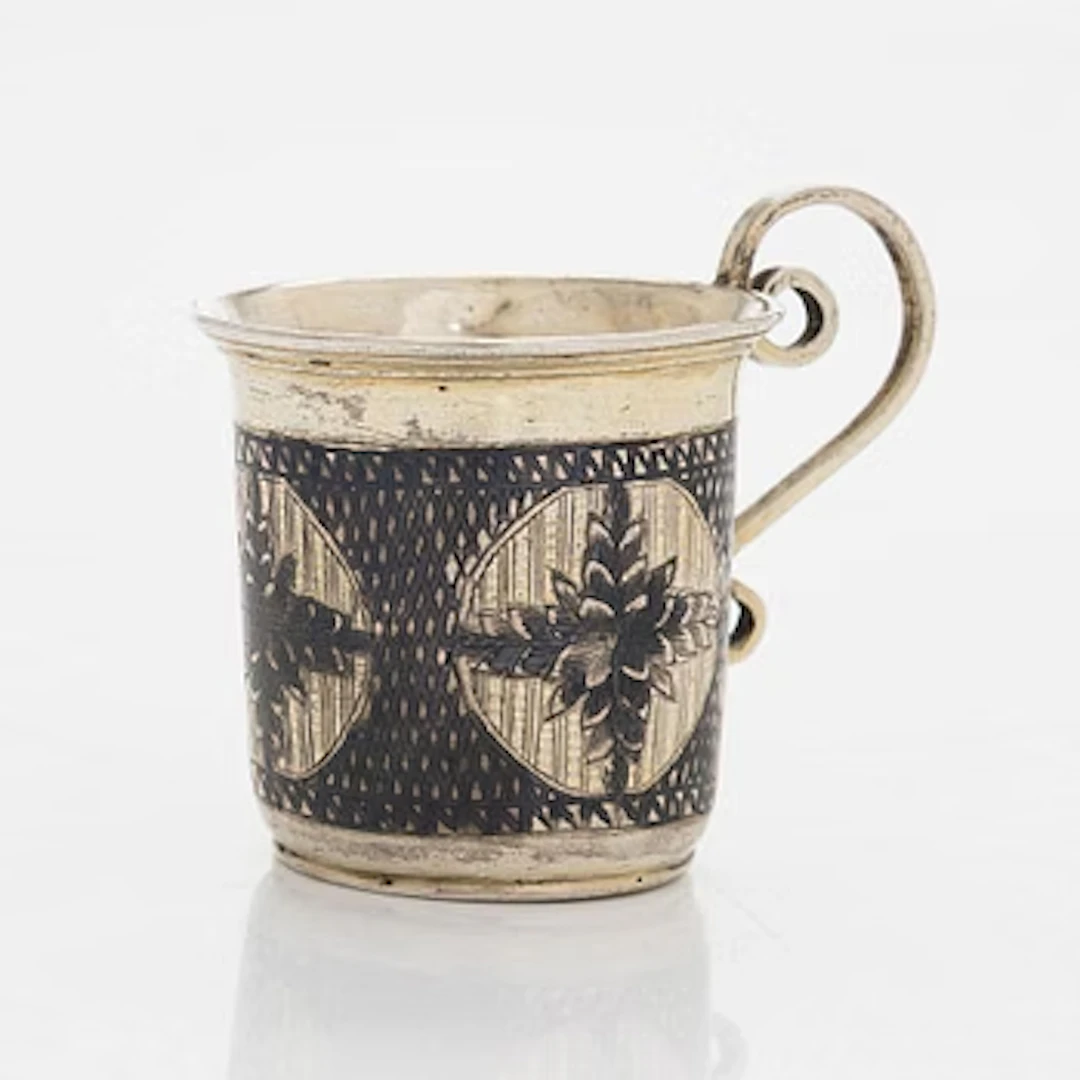 Charka, parcel-gilt silver and niello, Moscow, Russia first half/mid-19th