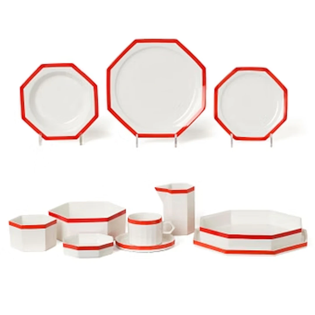 Karin Björquist, a 76-piece “Röd kant” bone china dinner service