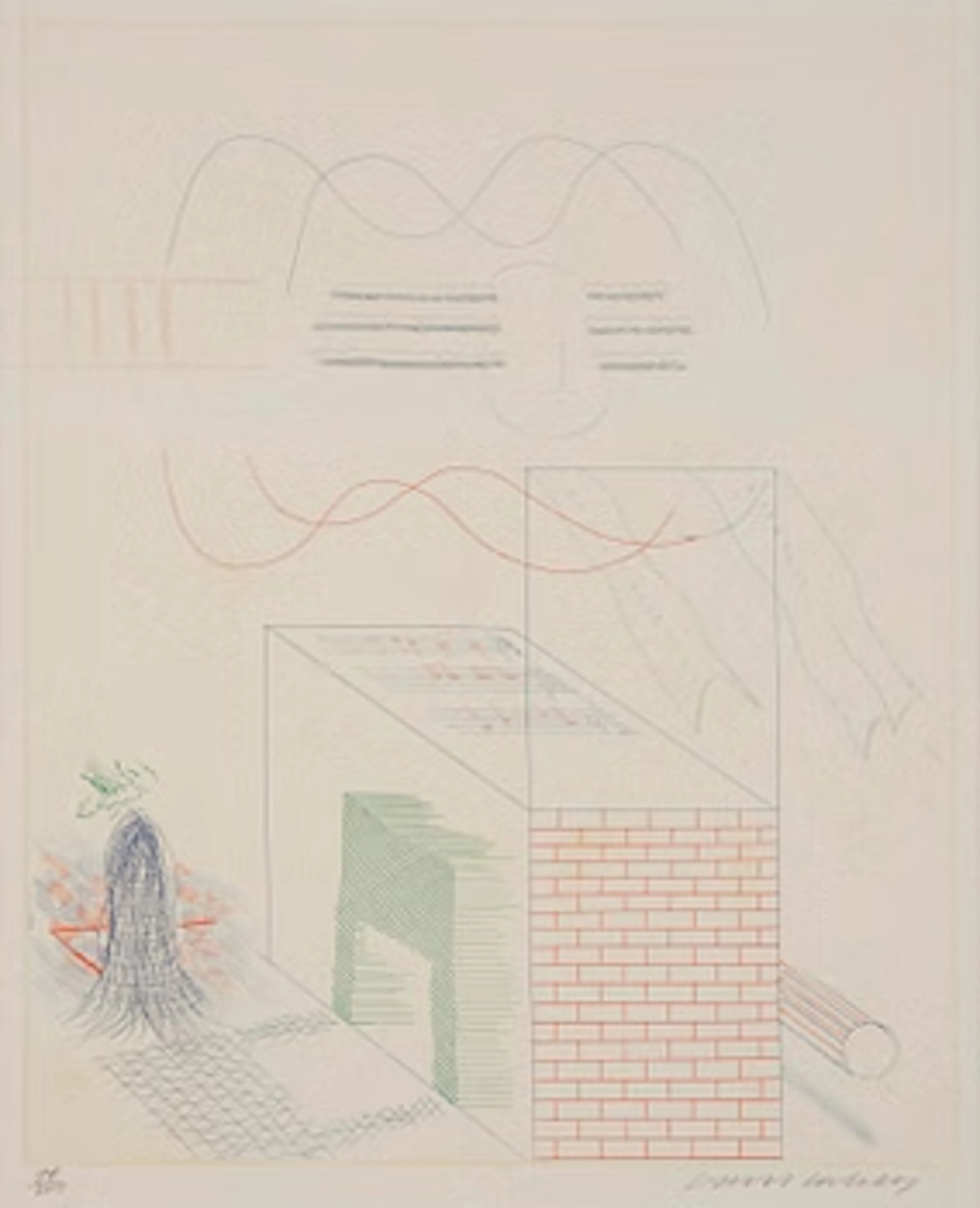 David Hockney, “The Buzzing of the Blue Guitar”, from: The Blue Guitar.