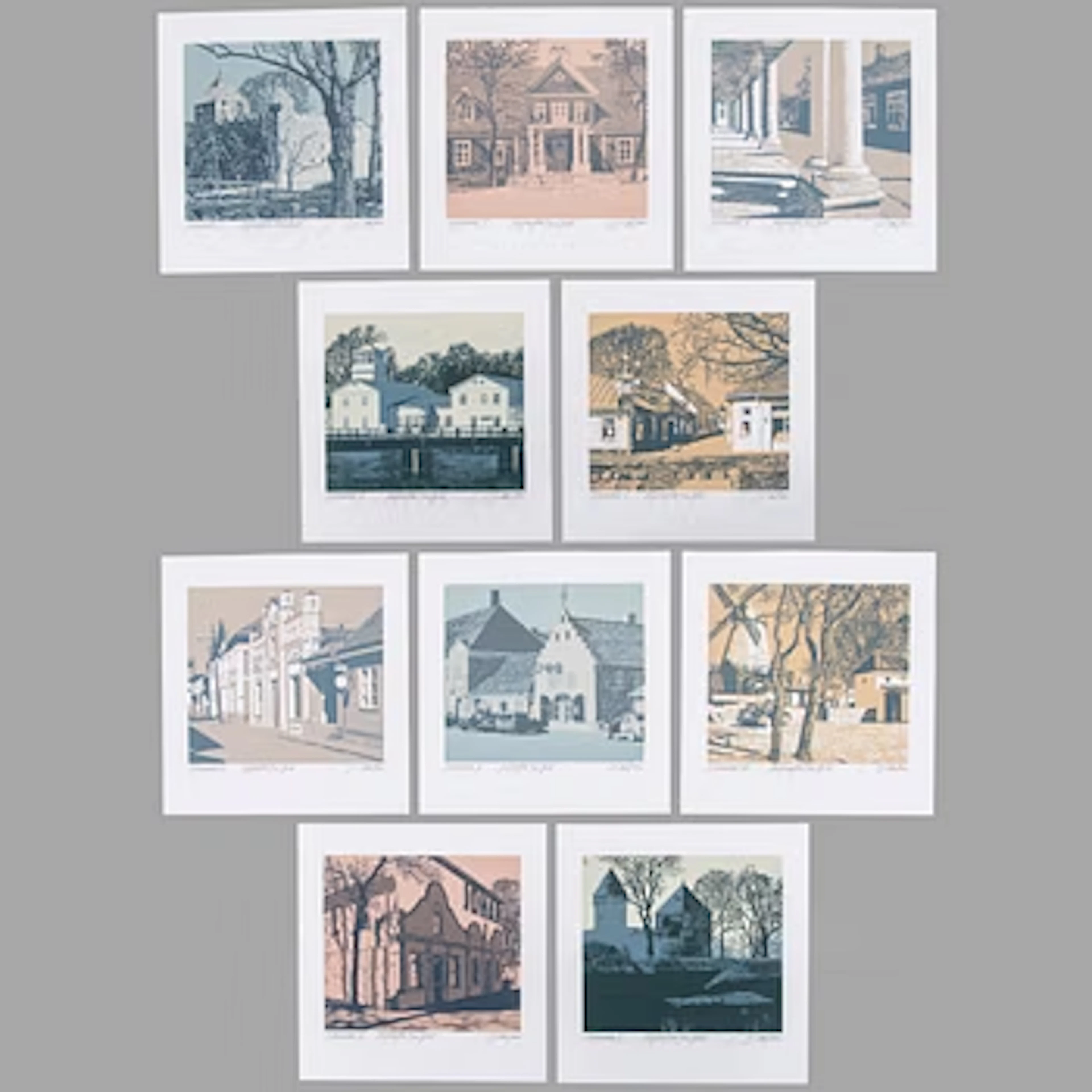 Illimar Paul, Graphics portfolio with 10 sheets, "Kuressaare", signed.