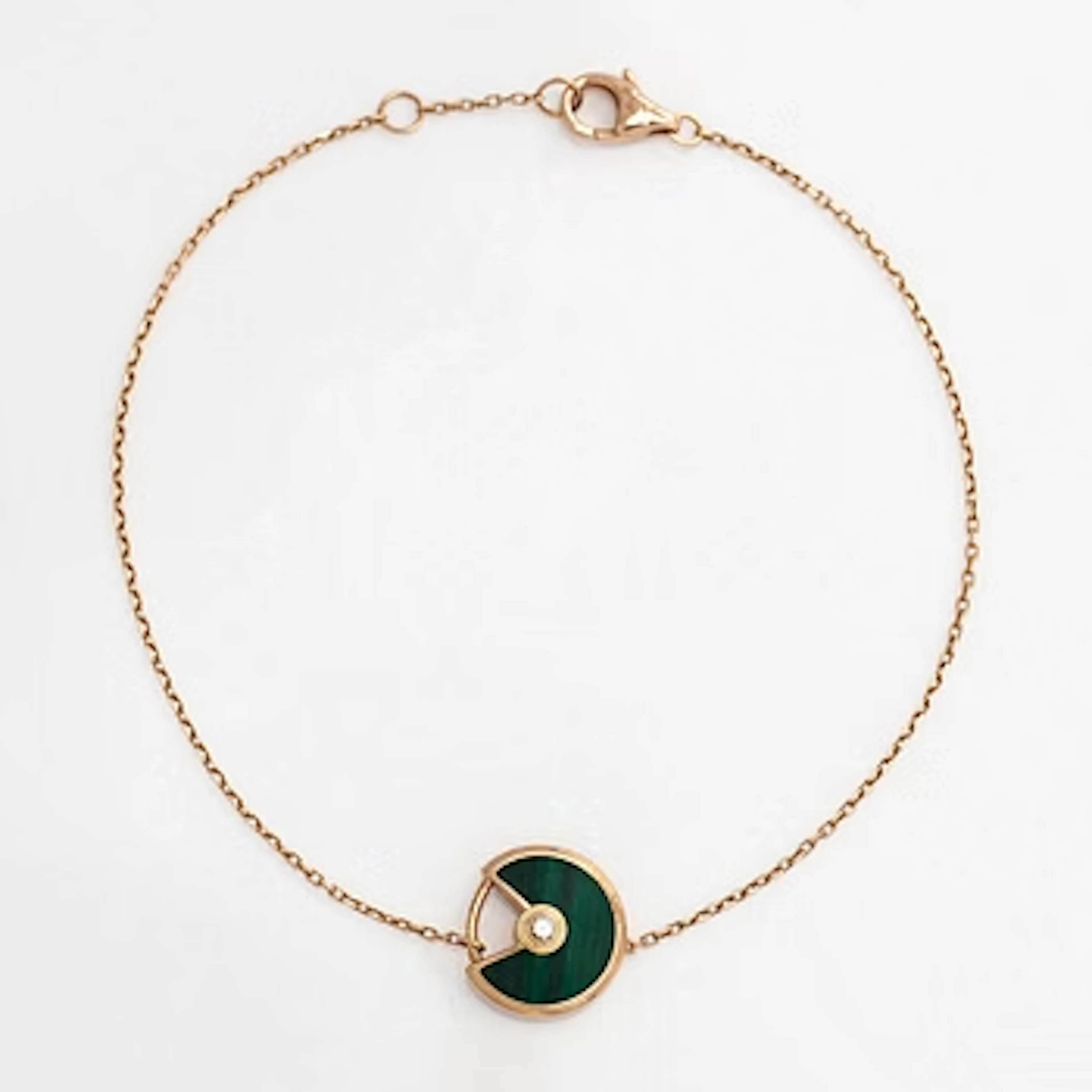 Cartier, an 18K gold "Amulette de Cartier" bracelet with malachite