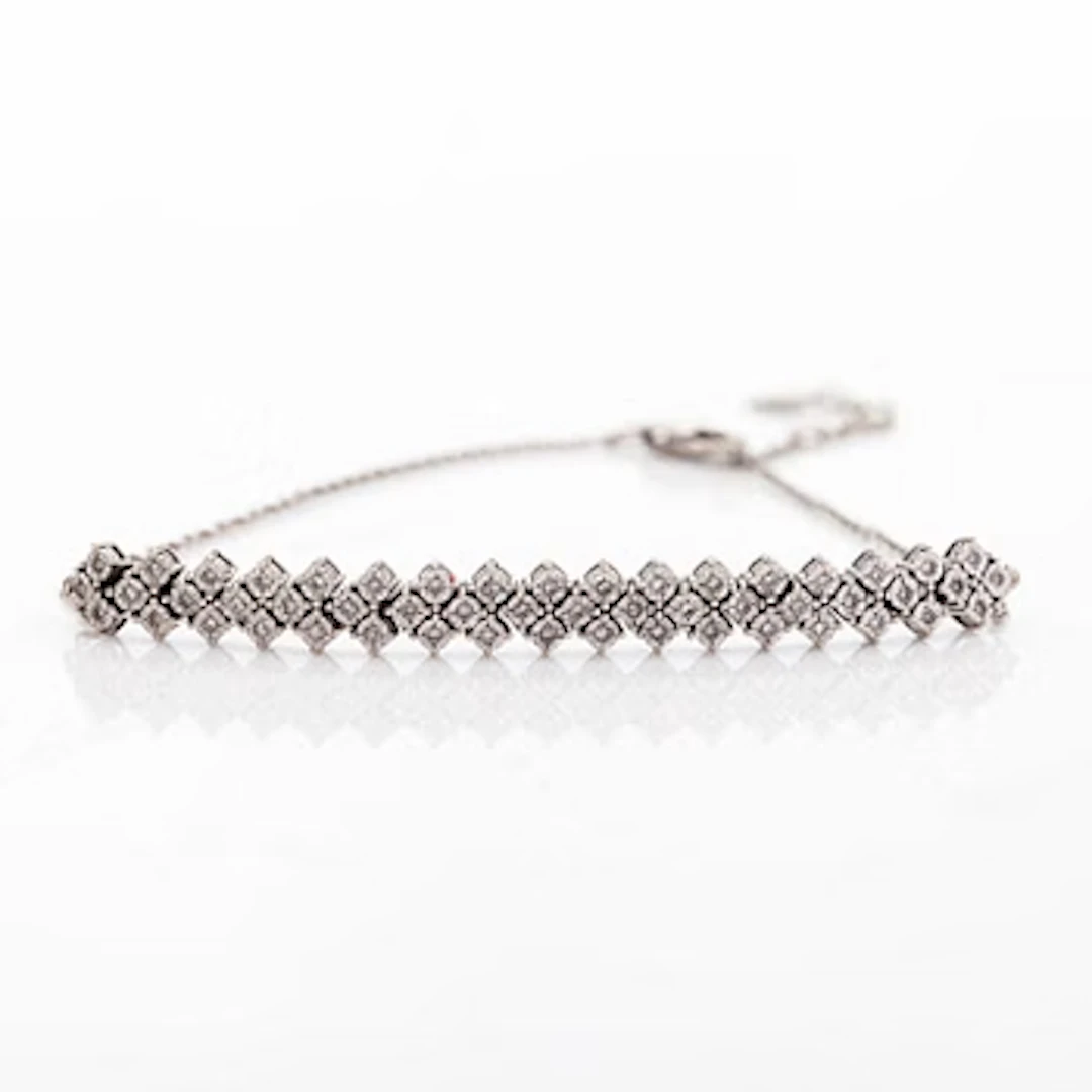 Bracelet, 8/8-cut diamonds, 14K white gold.