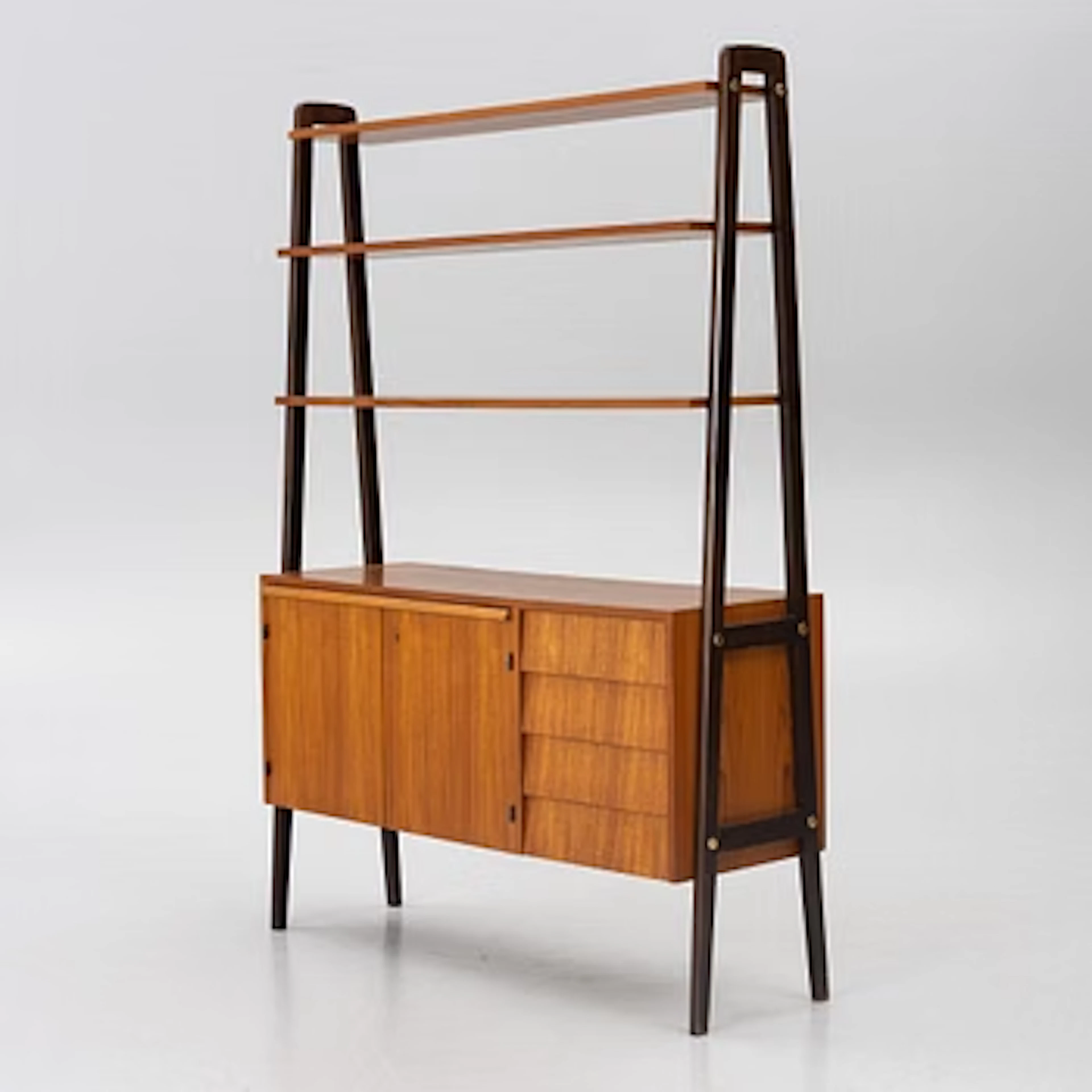 A teak bookshelf, 1960s.