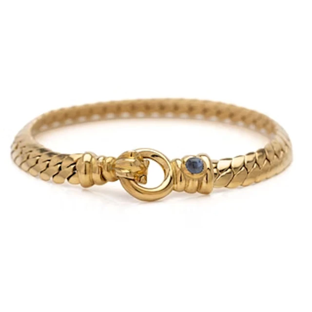 18K gold bracelet with a sapphire, Balestra Giovanni & Figli, Vicenza, Italy.