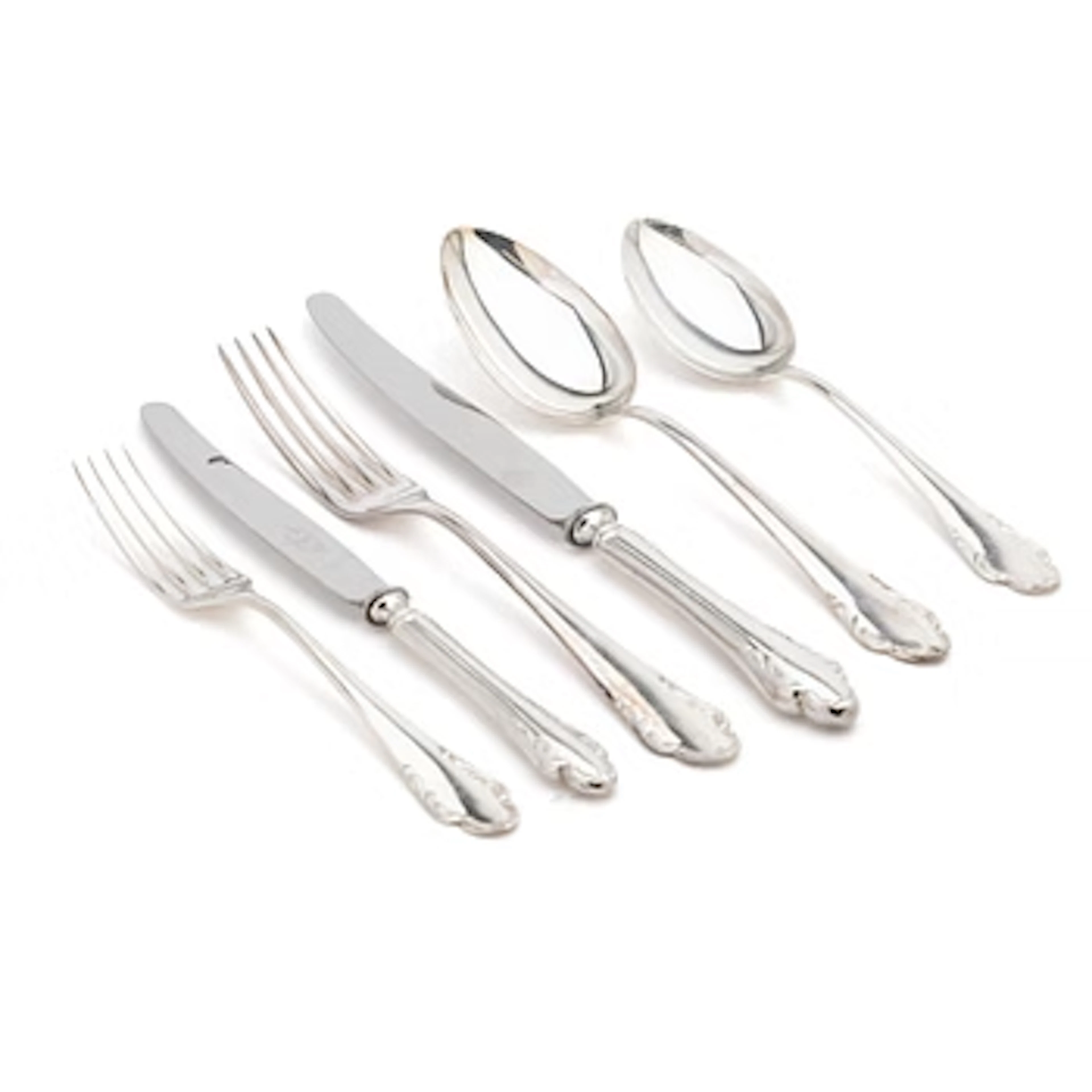 Cutlery, 72 pieces, silver, Haga, JLH, Stockholm, 1951–1956.