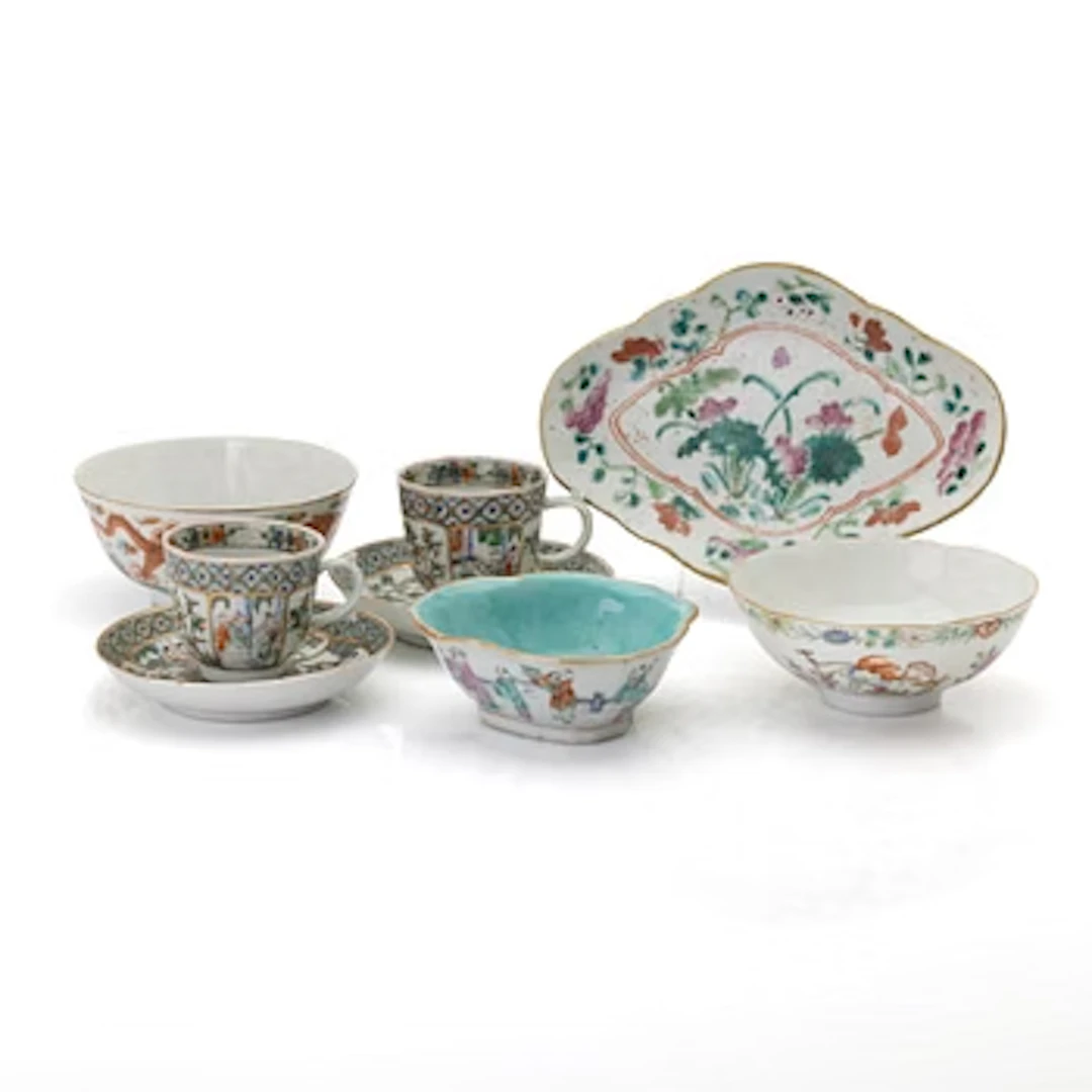 Lot of porcelain, 6 pieces, China, 19th/20th century.