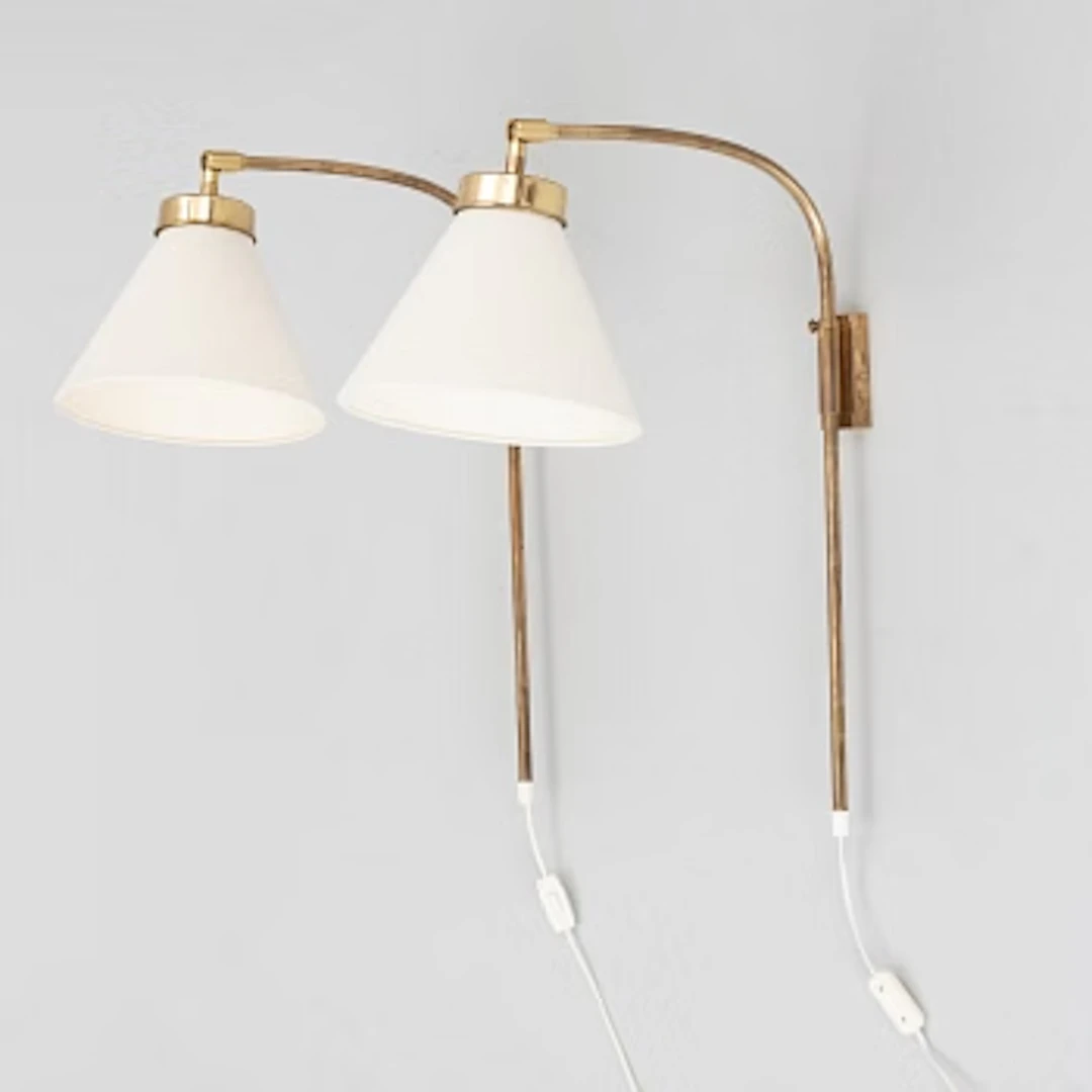 Josef Frank, Wall lamps, a pair, model 2484, Firma Svenskt Tenn.