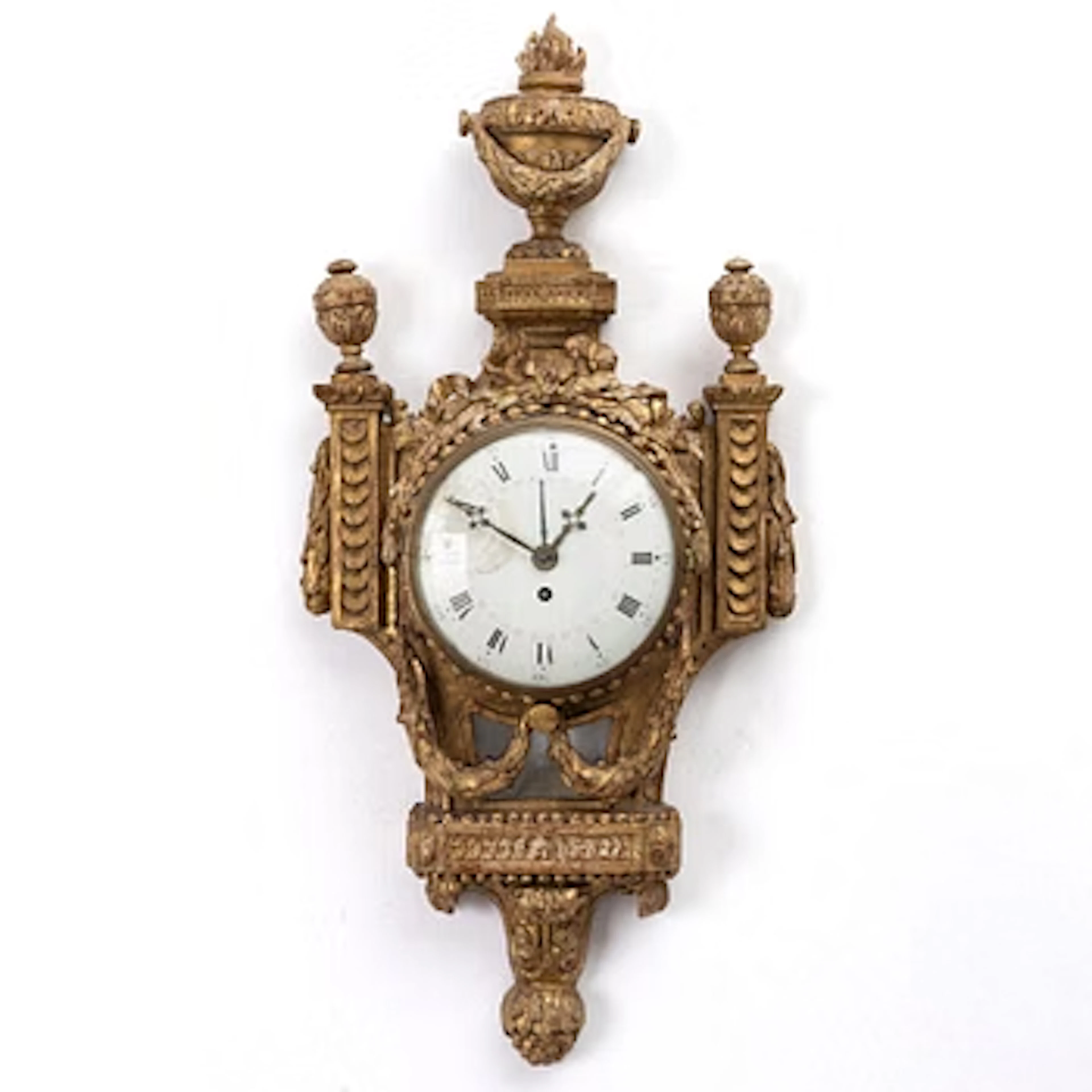 An Austrian Louis XVI giltwood cartel clock by J. Bentele (watchmaker