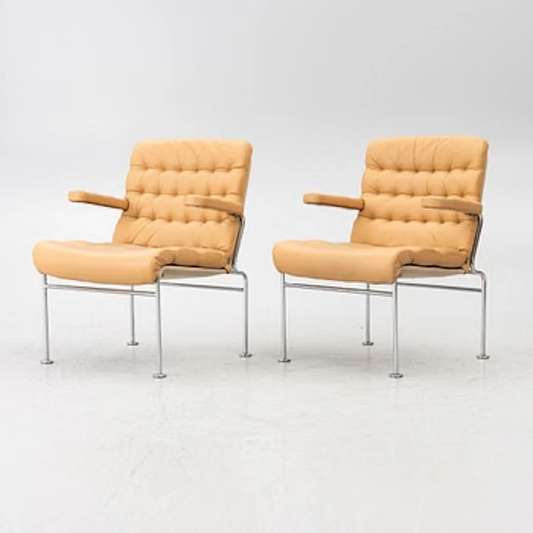 Bruno Mathsson, Armchairs, a pair, “Birgitta”, Dux.
