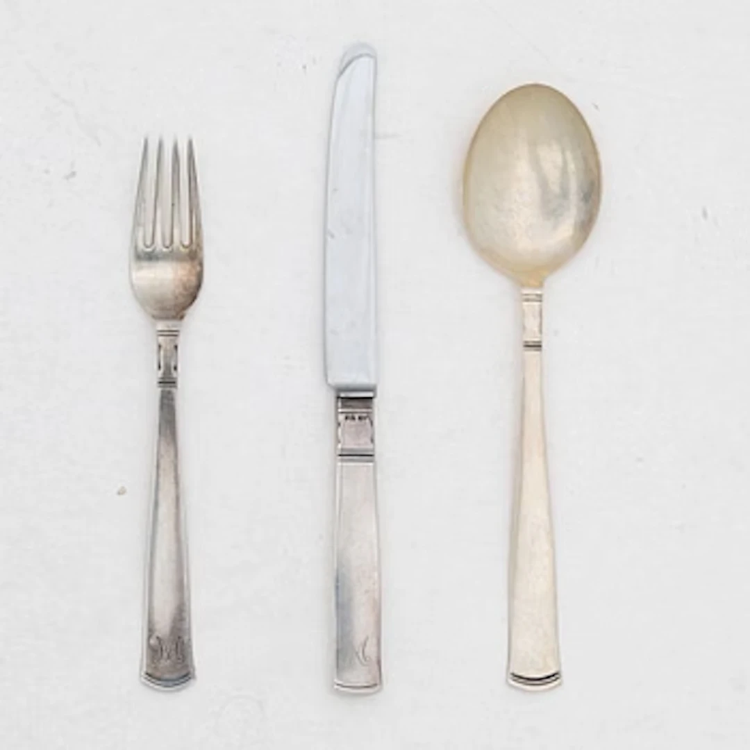 Jacob Ängman, Cutlery set, 36 pieces, silver, “Rosenholm”, GAB.