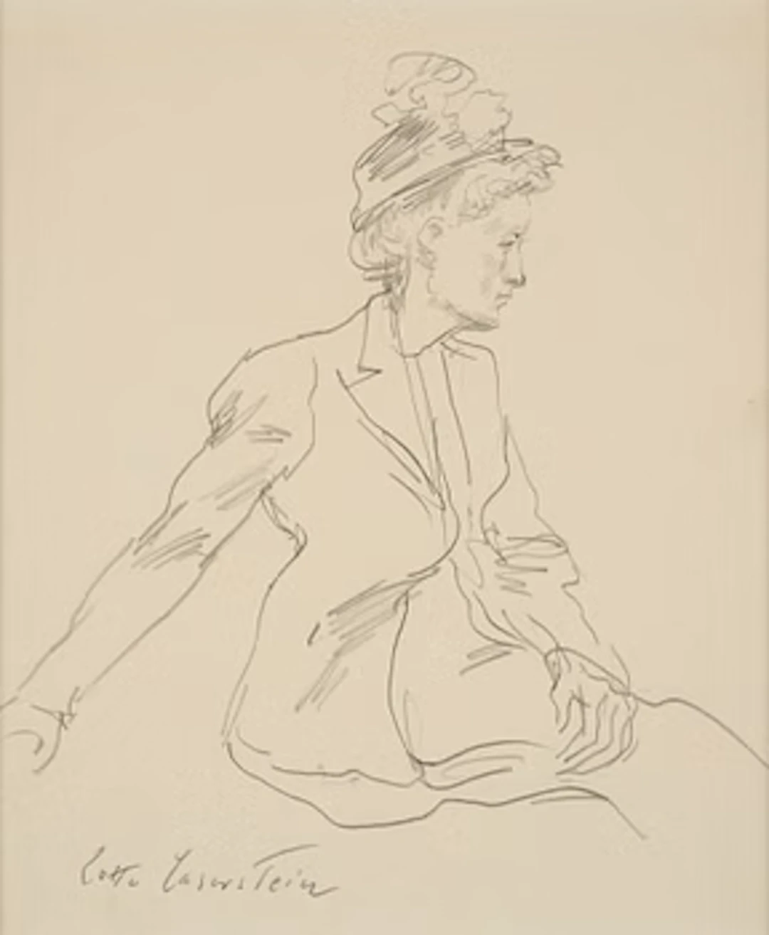 Lotte Laserstein, Seated woman in profile.