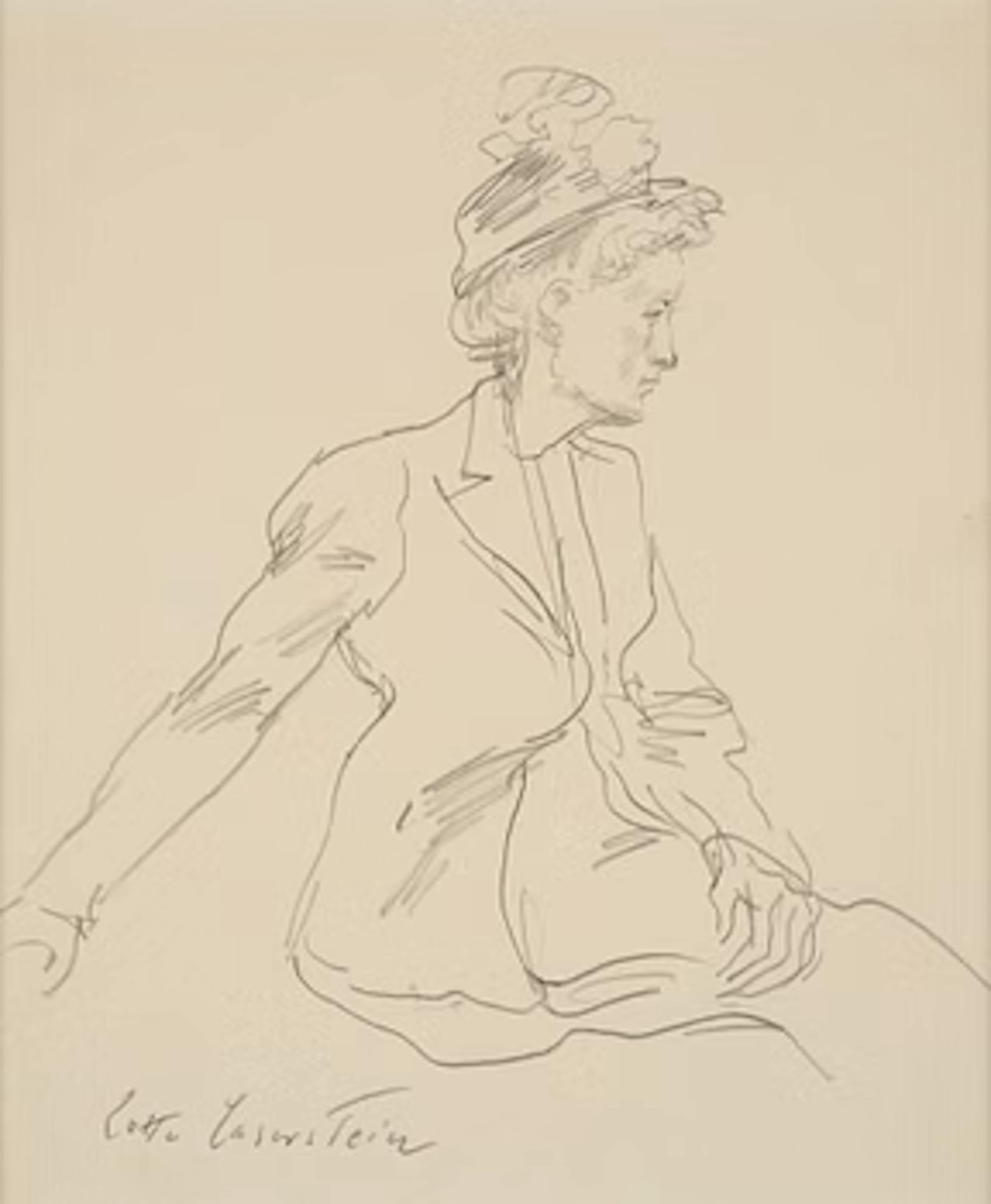 Lotte Laserstein, Seated woman in profile.