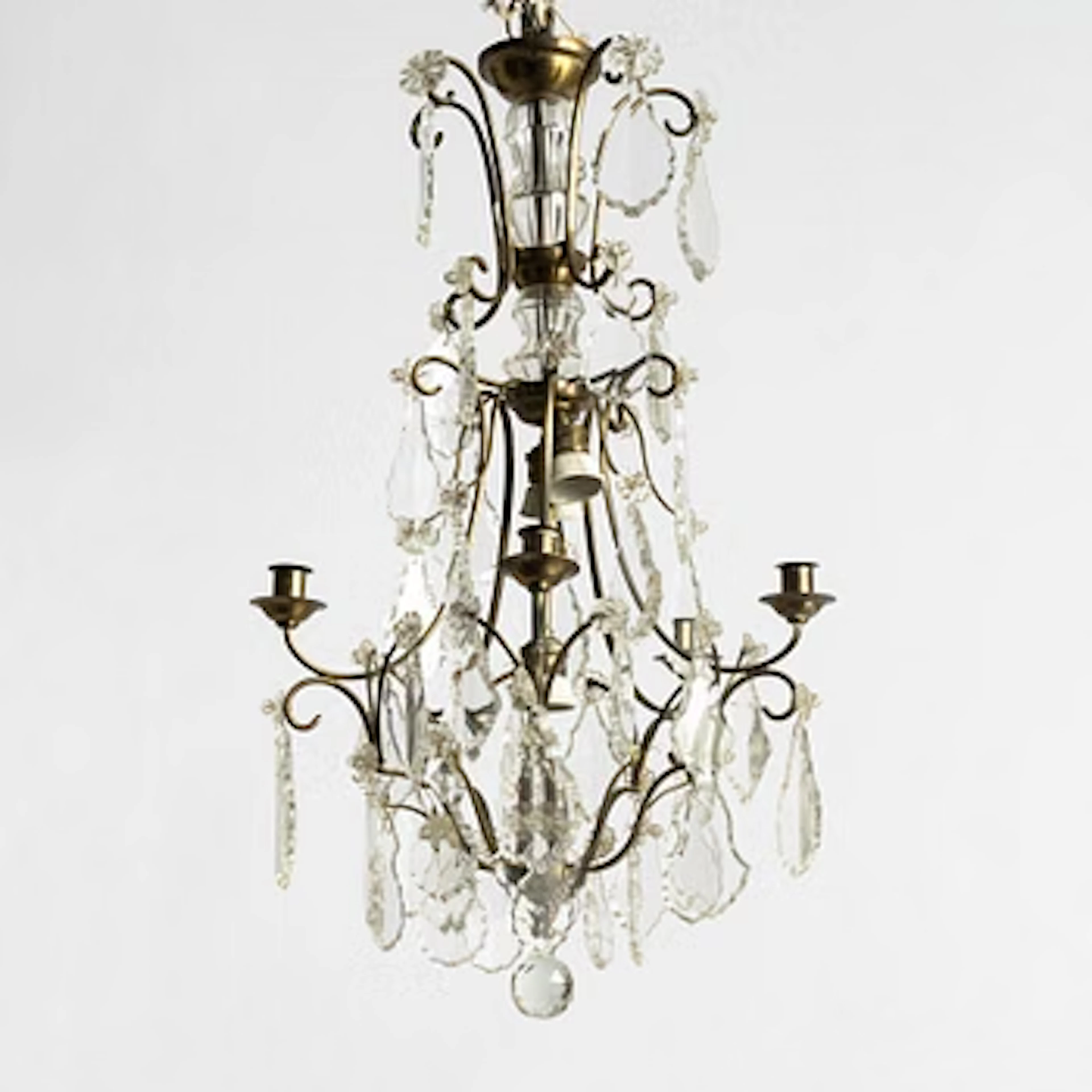 A Rococo style chandelier, first half of the 20th century.