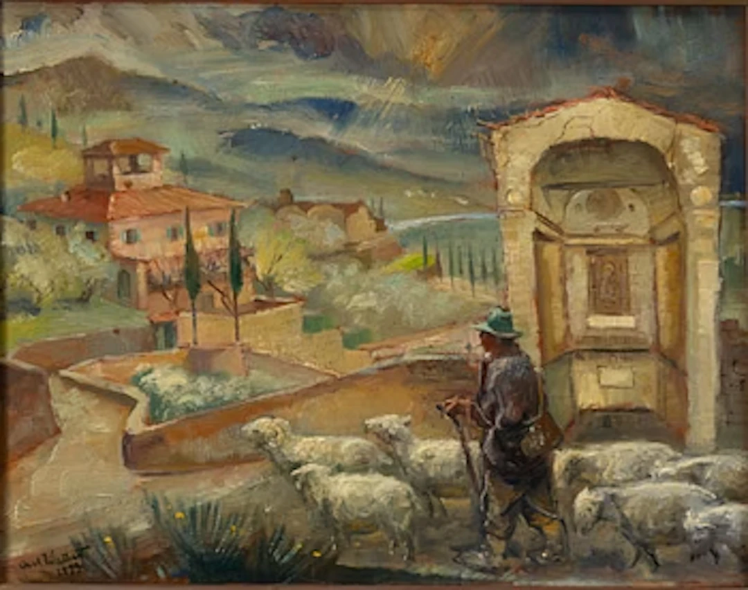 Axel Wallert, Shepherd by an Italian village.