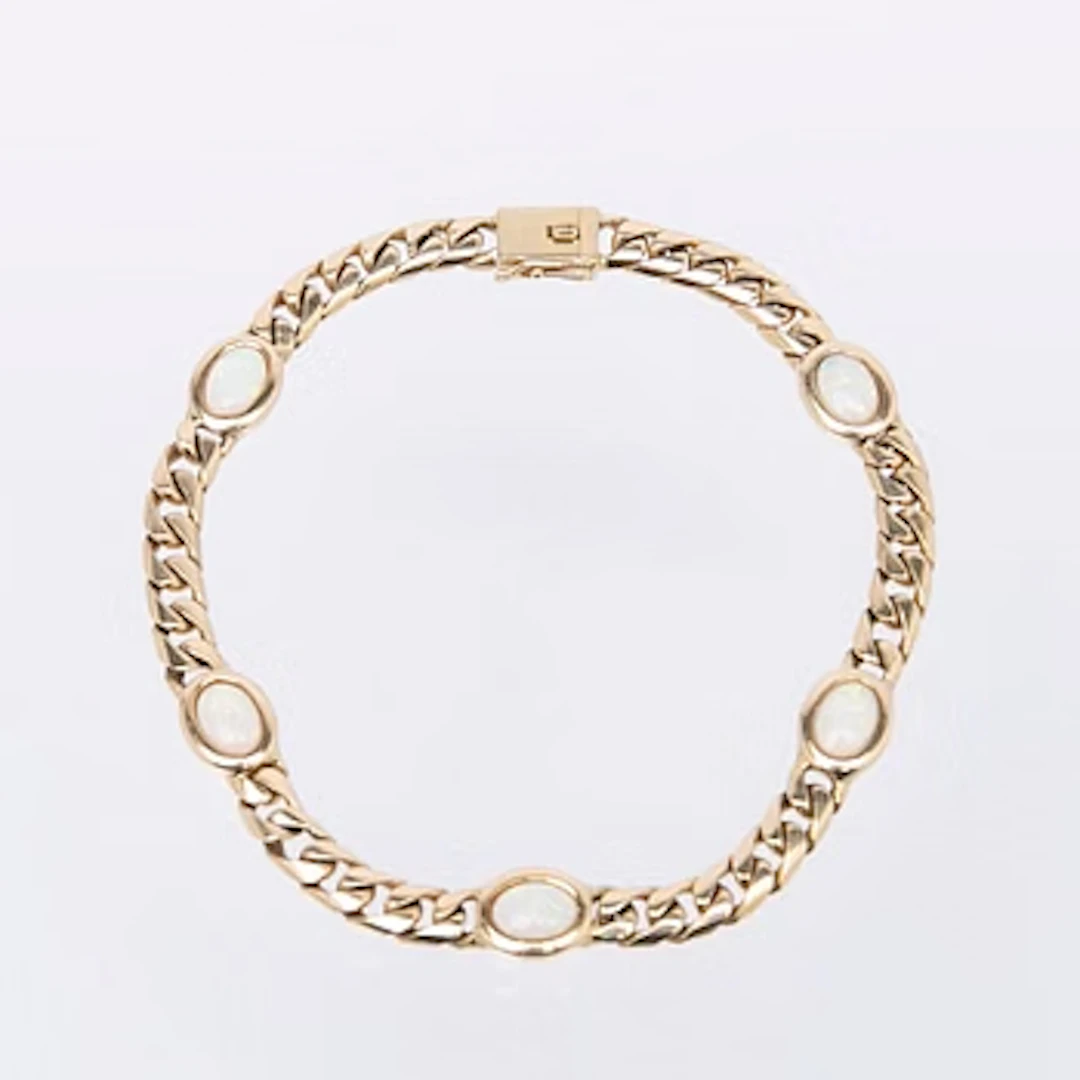 Bracelet, 14K gold with opals.