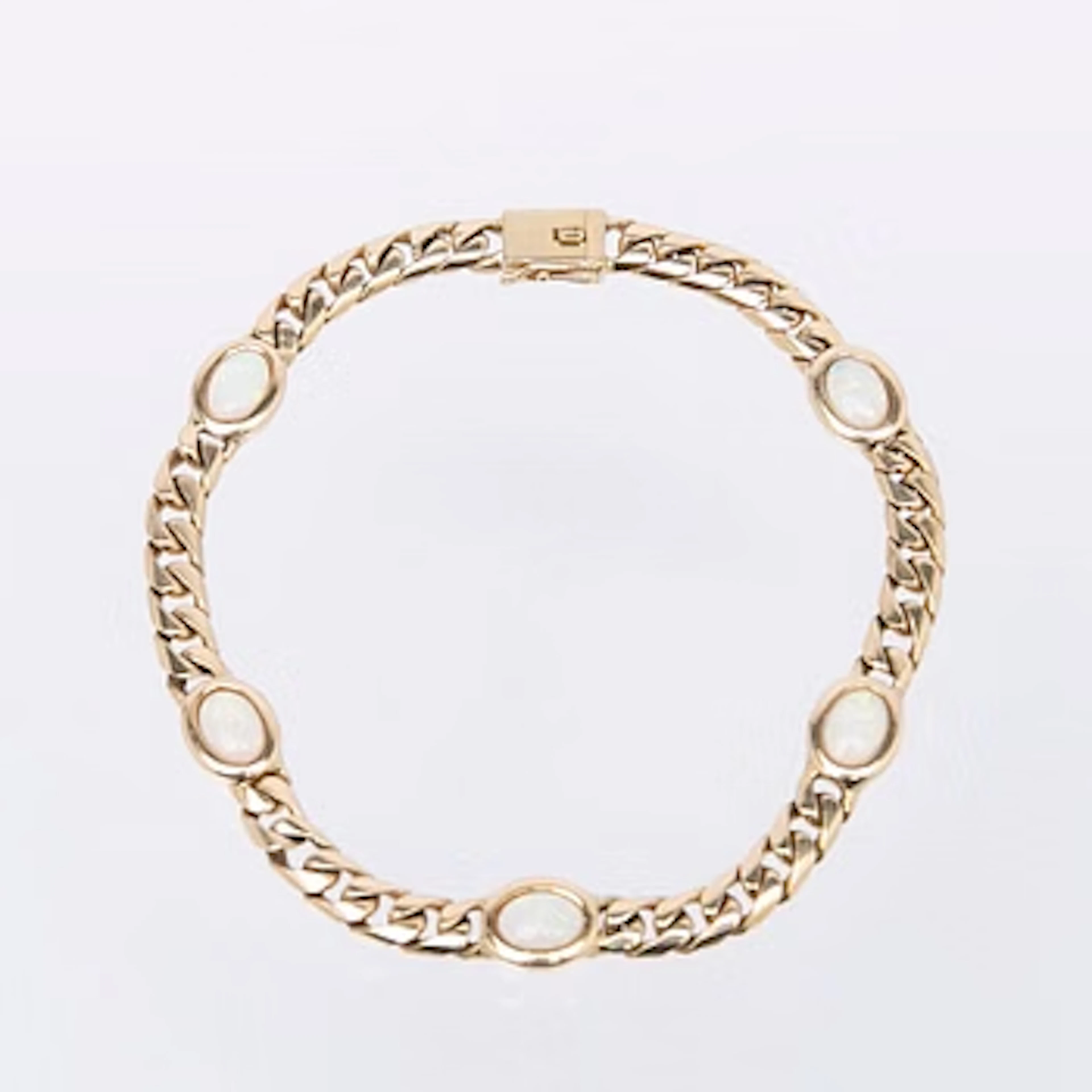 Bracelet, 14K gold with opals.