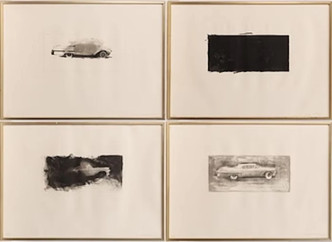 John-E Franzén, 4 lithographs from the suite “The White Cadillac”.