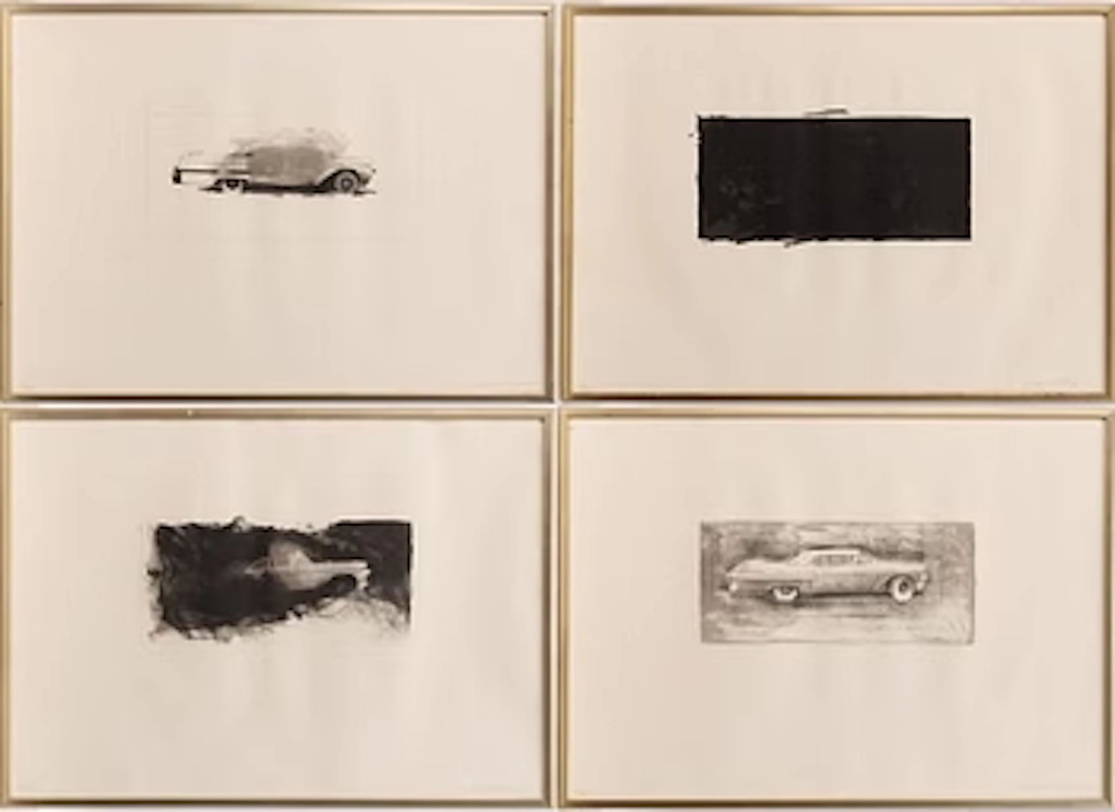 John-E Franzén, 4 lithographs from the suite “The White Cadillac”.