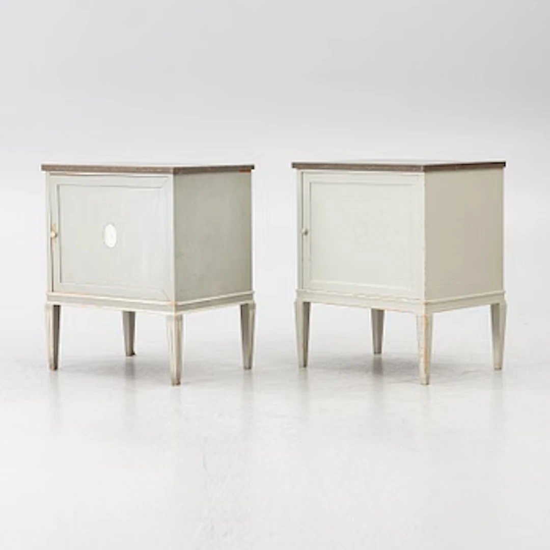 Bedside tables, a pair, Nordiska Kompaniet, early 20th century.