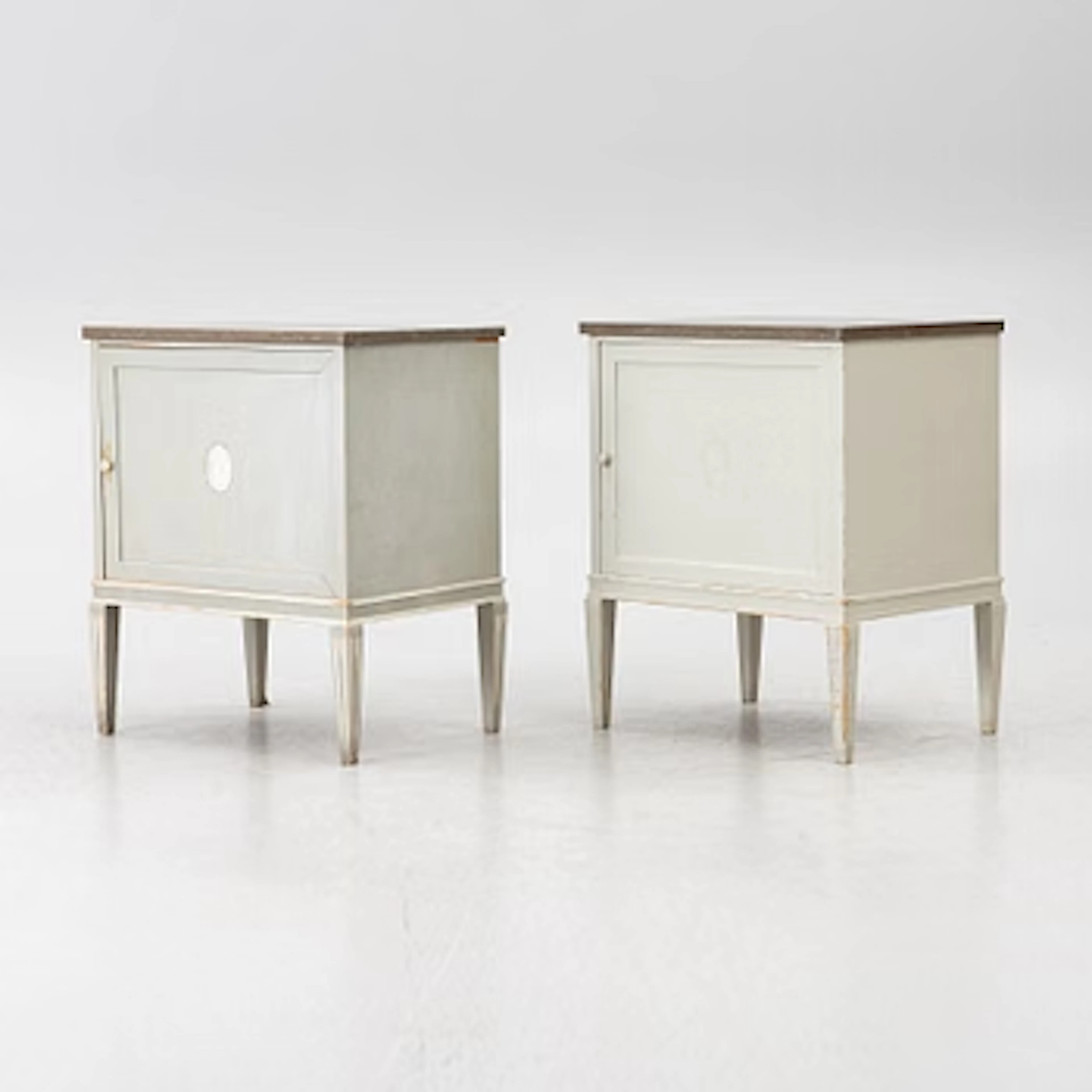 Bedside tables, a pair, Nordiska Kompaniet, early 20th century.