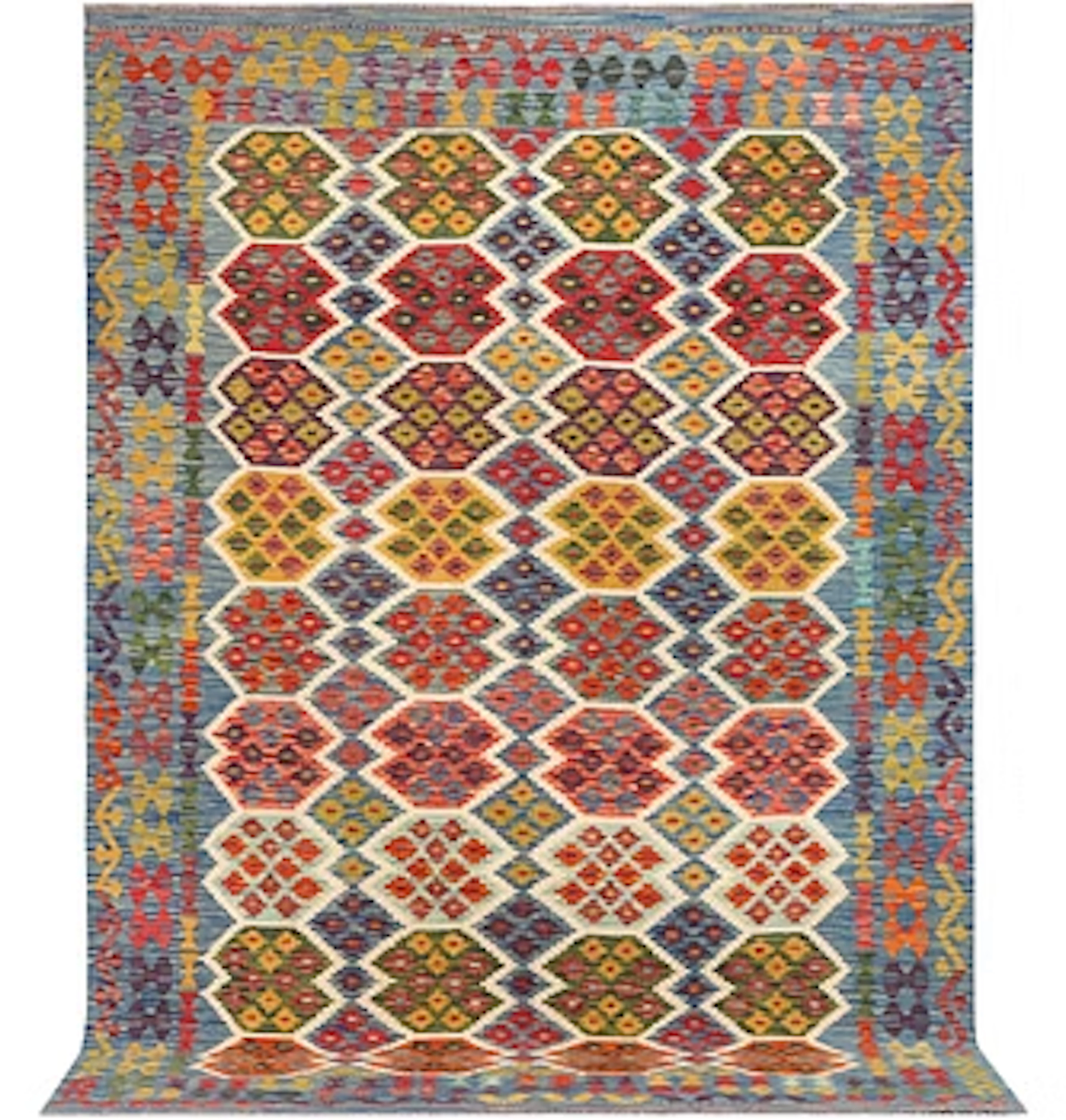 An Afghan Kilim carpet, c. 297 x 206 cm.