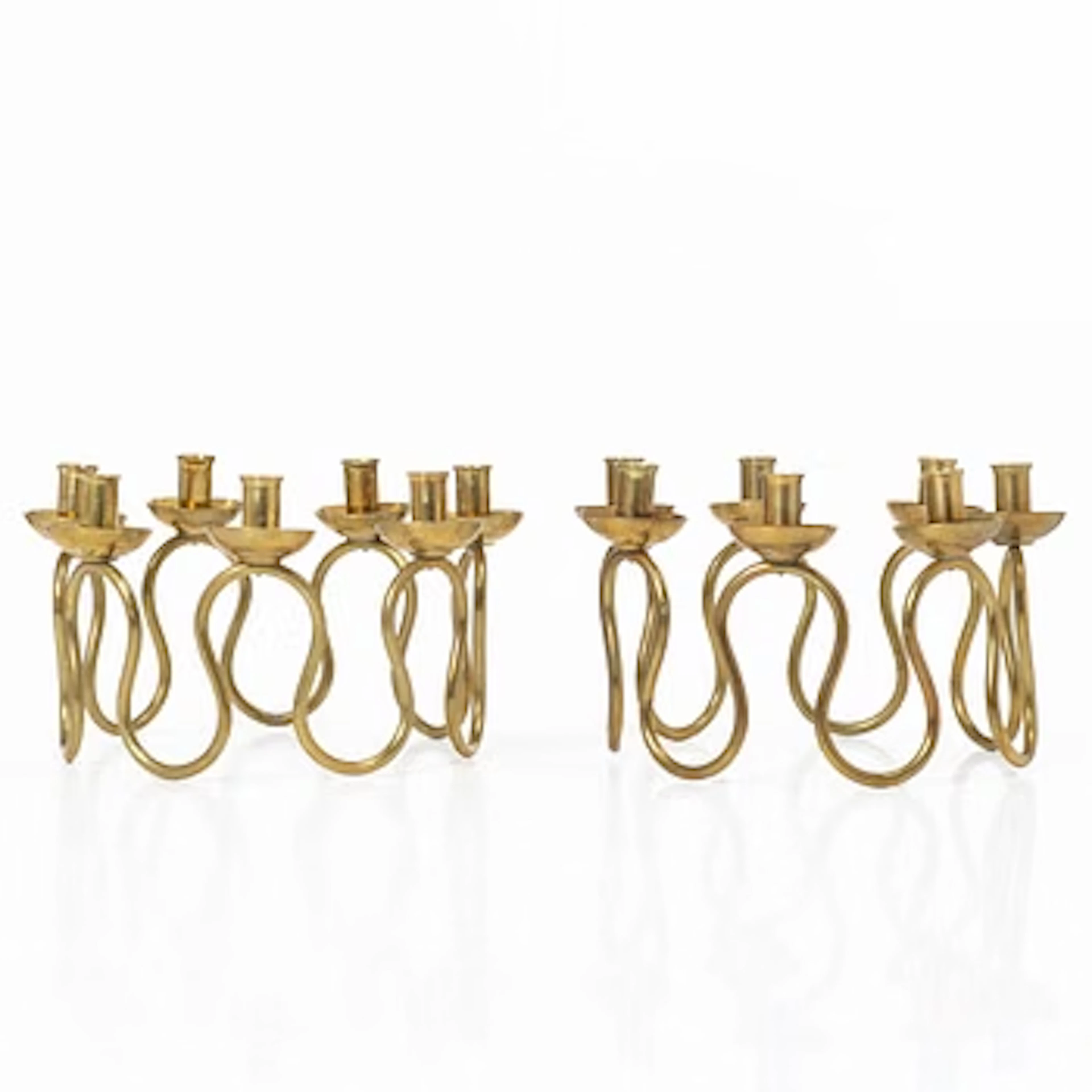 Lars Holmström, Candlesticks, a pair, Arvika, latter half of the 20th century.