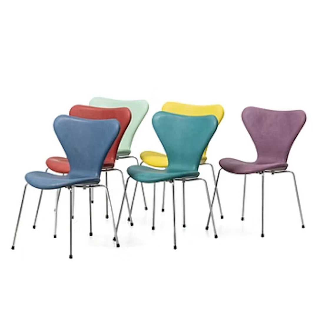 Arne Jacobsen, Chairs, 6, “Series 7” for Fritz Hansen, Denmark, latter
