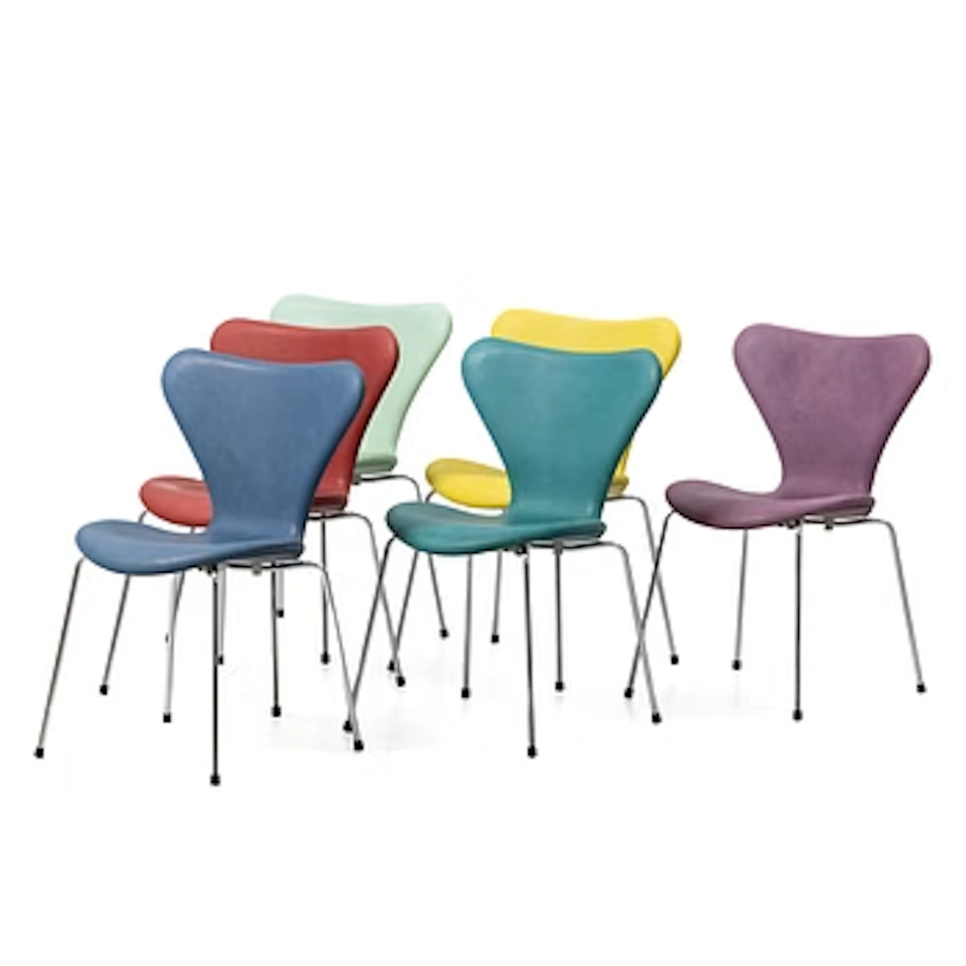 Arne Jacobsen, Chairs, 6, “Series 7” for Fritz Hansen, Denmark, latter
