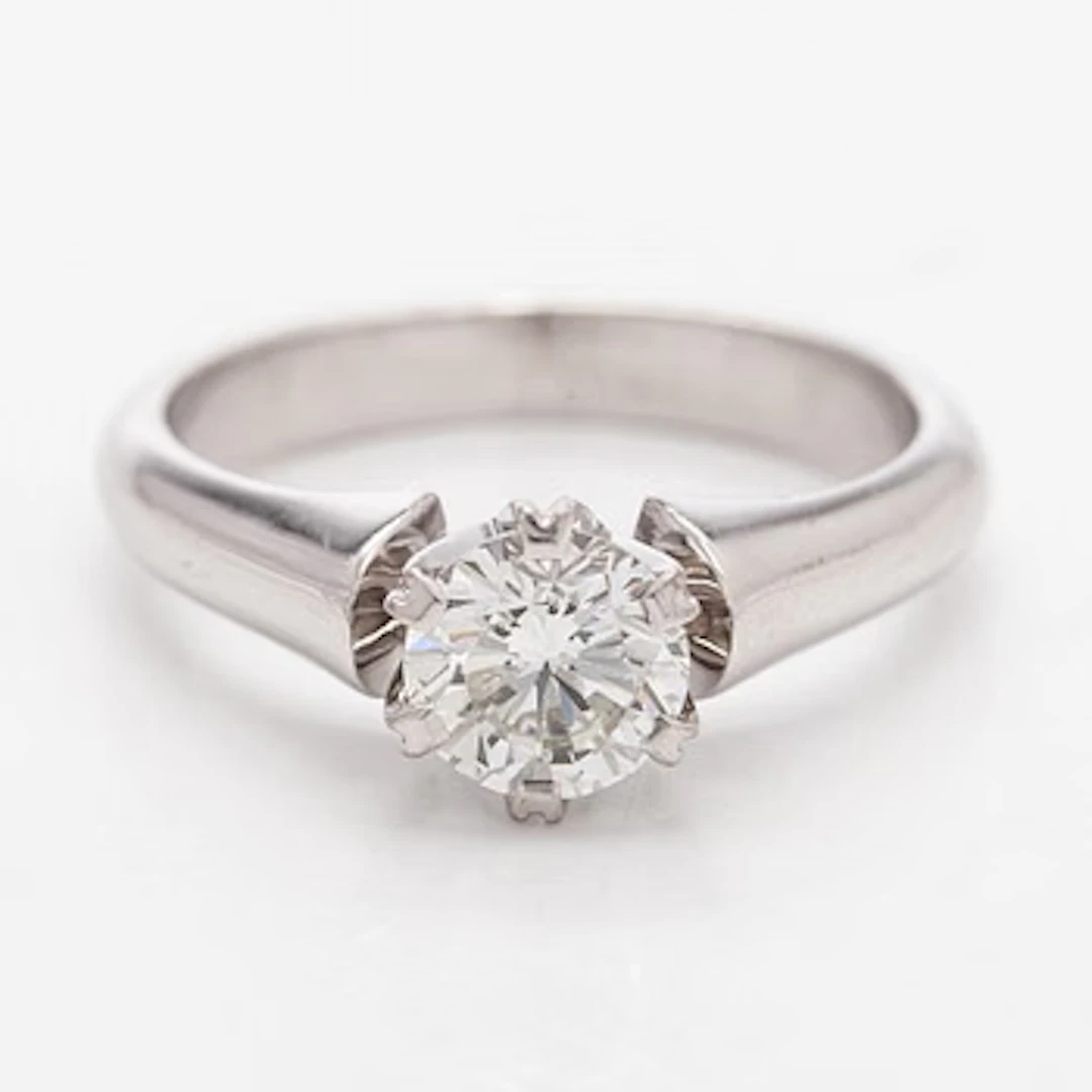 Ring, brilliant-cut diamond 0.80 ct, 18K white gold, Sandberg, Helsinki 2003.
