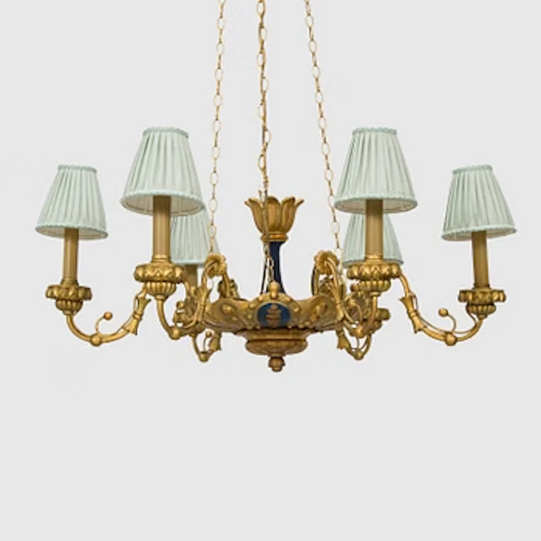 Chandelier and pair of wall lights, mid-19th century. Austria.