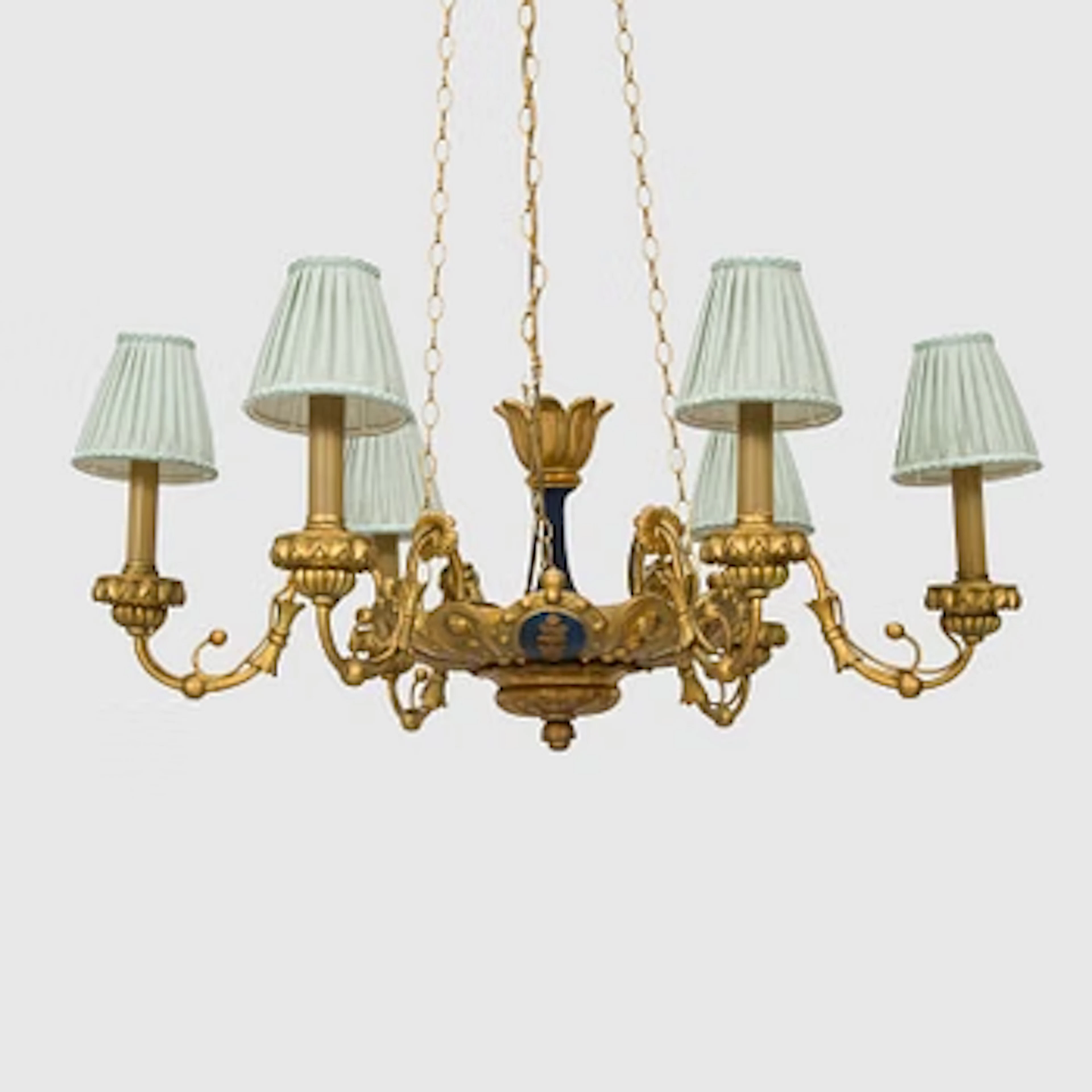 Chandelier and pair of wall lights, mid-19th century. Austria.