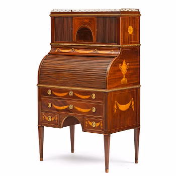 A Gustavian secretaire circle of G A Ditzinger (1788-1800).