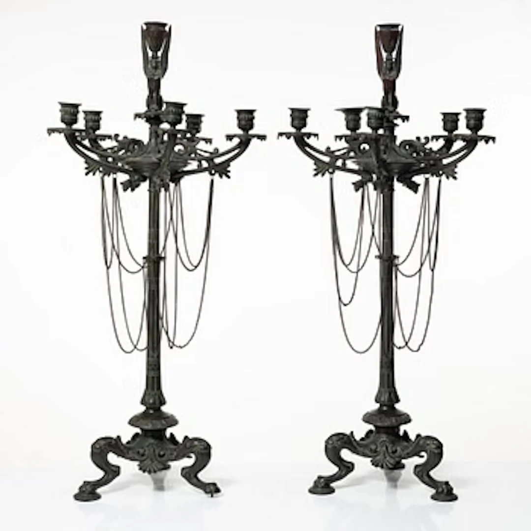 A pair of candelabras, late 19th century.