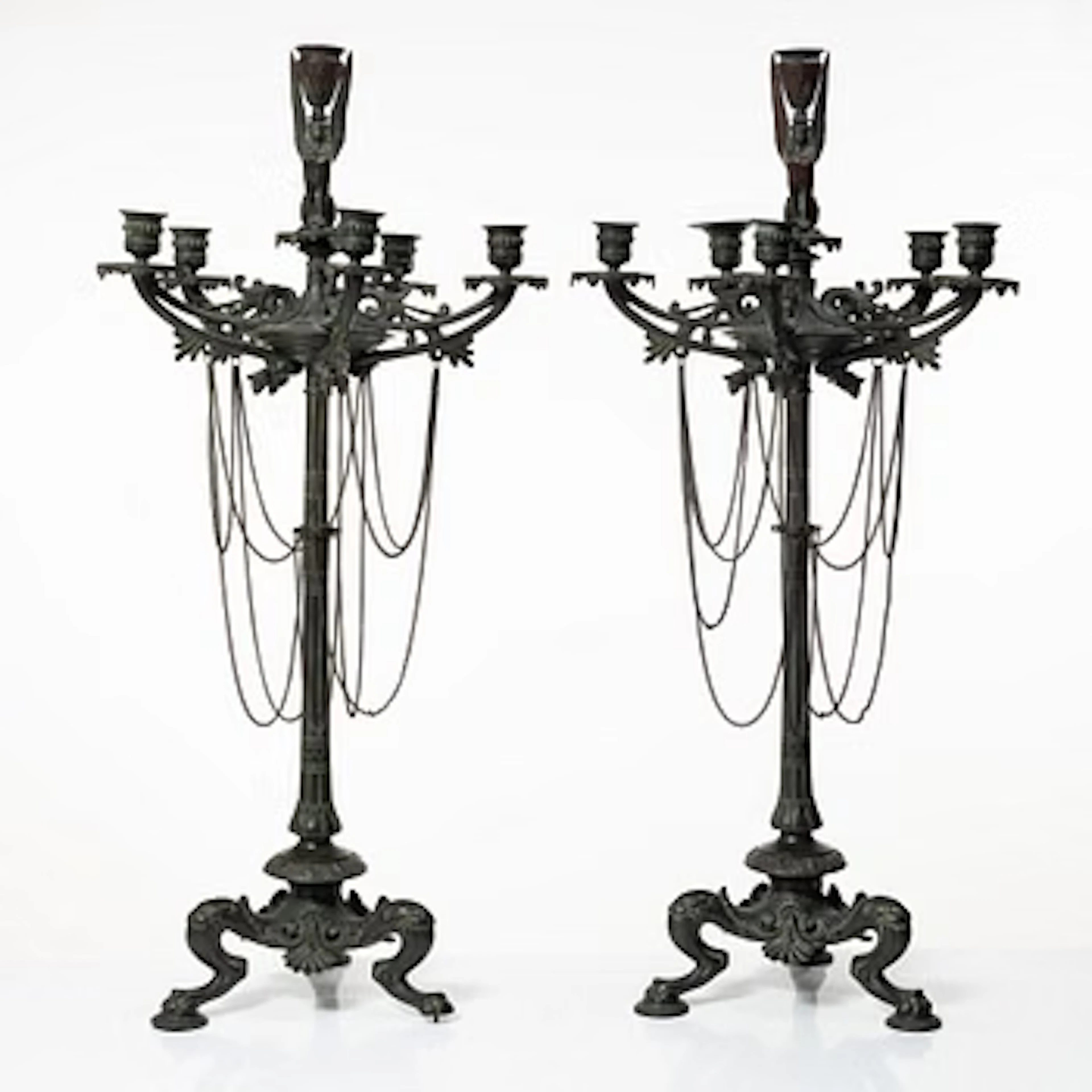 A pair of candelabras, late 19th century.