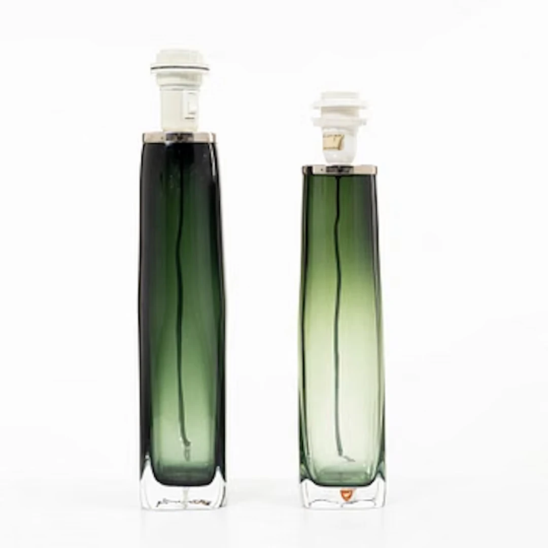 Carl Fagerlund, A pair of table lamps, models RD 1450 and 1480, Orrefors.