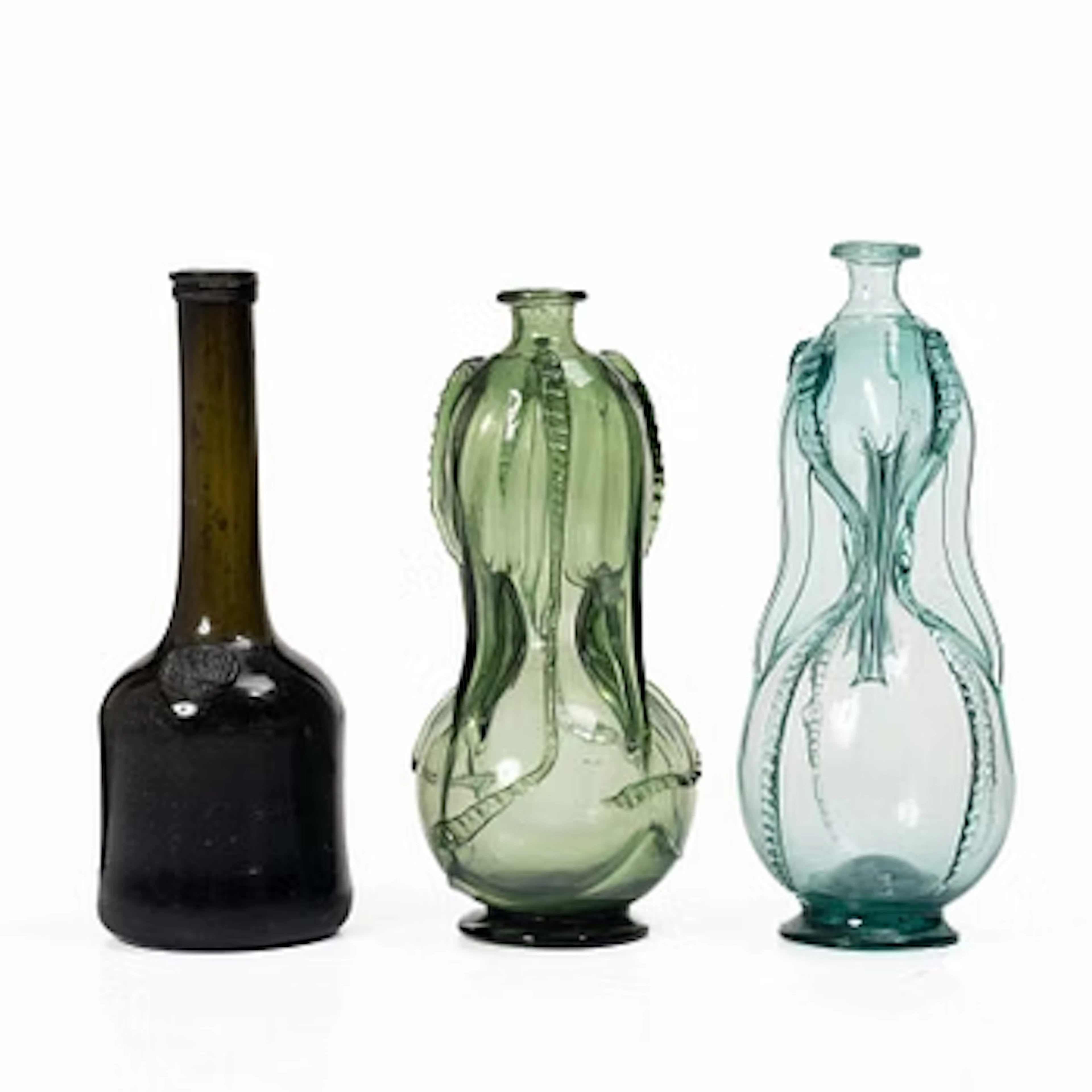 Two Swedsh glass bottles and a bottle from Constantia Wyn, South Africa