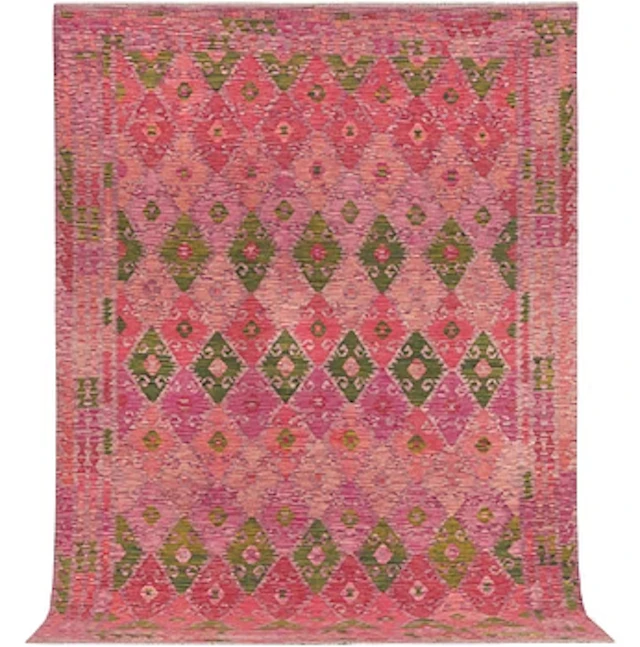 An Afghan kilim runner, c. 364 x 253 cm.