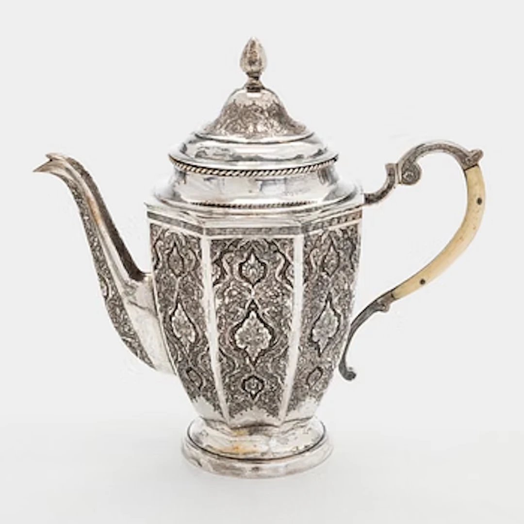 A Persian silver coffee-pot, Iran, Pahlavi dynasty.