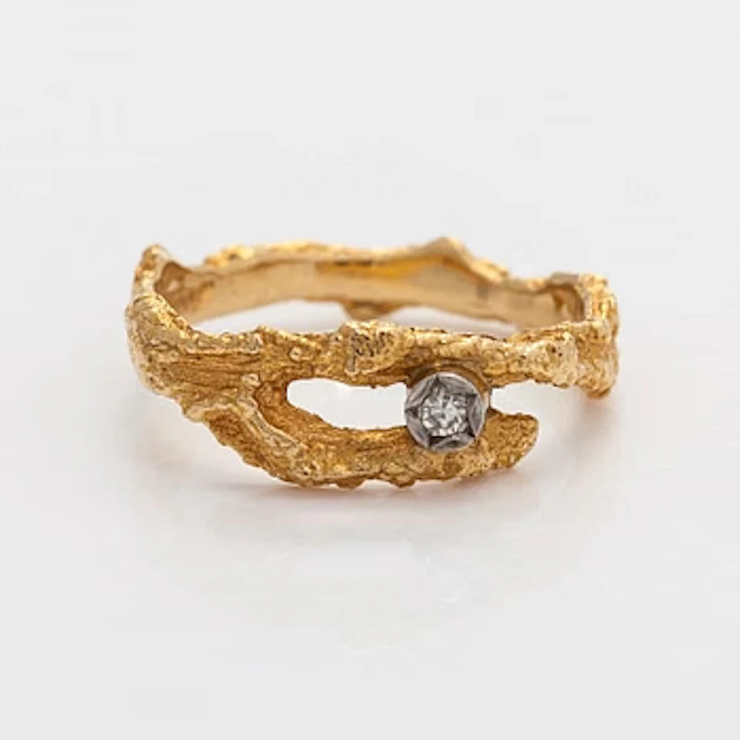 Björn Weckström, Ring, "Diamond pond", 8/8 cut diamond, 18K gold
