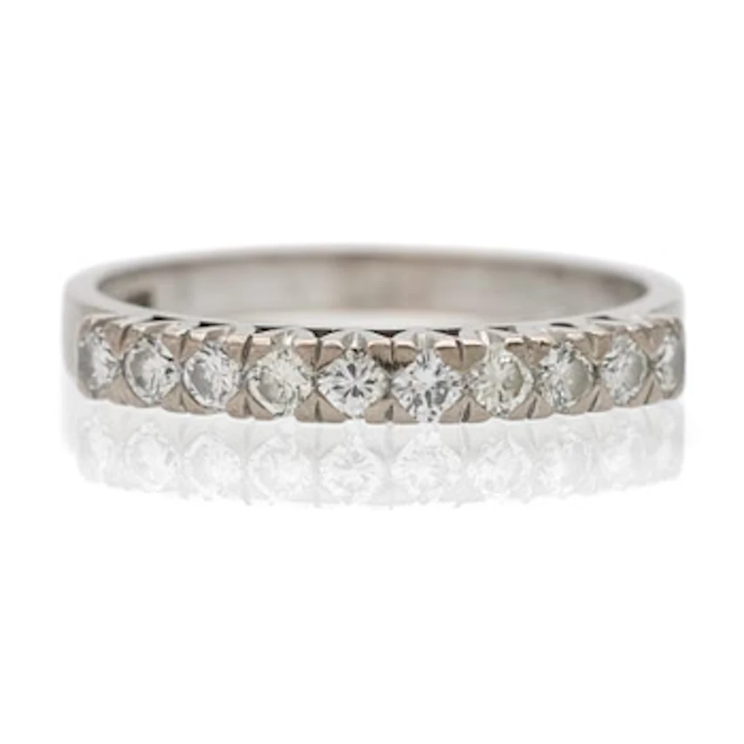 18K white gold half-eternity ring with diamonds, Sandin & Söner, Gothenburg