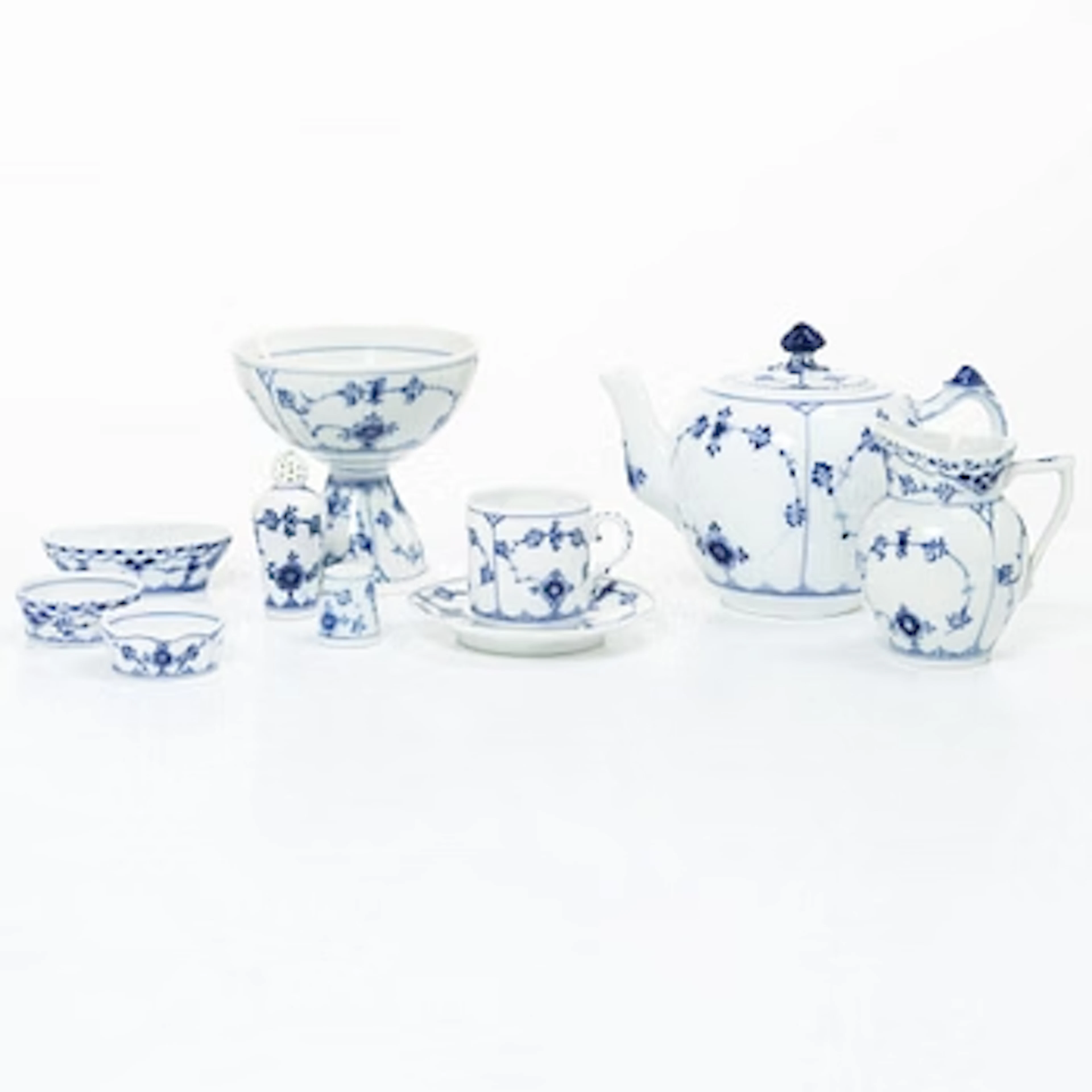 Royal Copenhagen, dock/minature dinner service, 18 pieces, including 1894–1900.