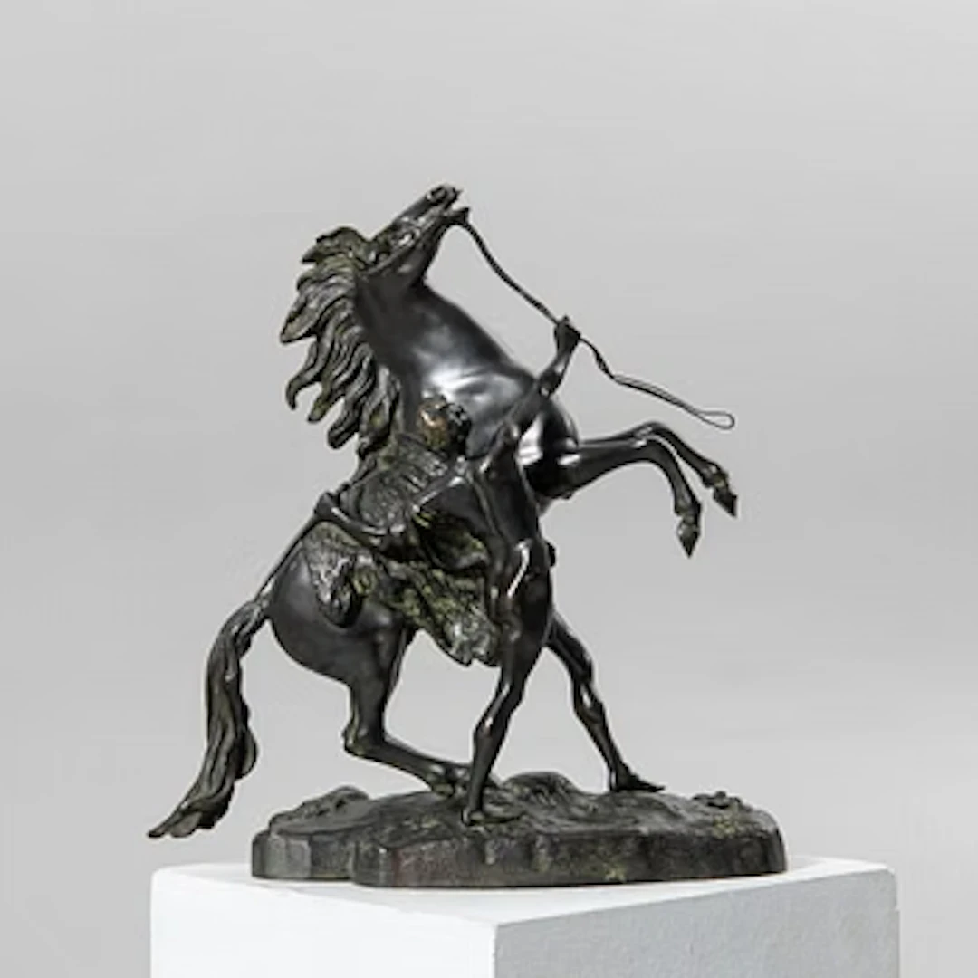 Guilliaume Coustou, after, sculpture, bronze, “Chevaux de Marly”.