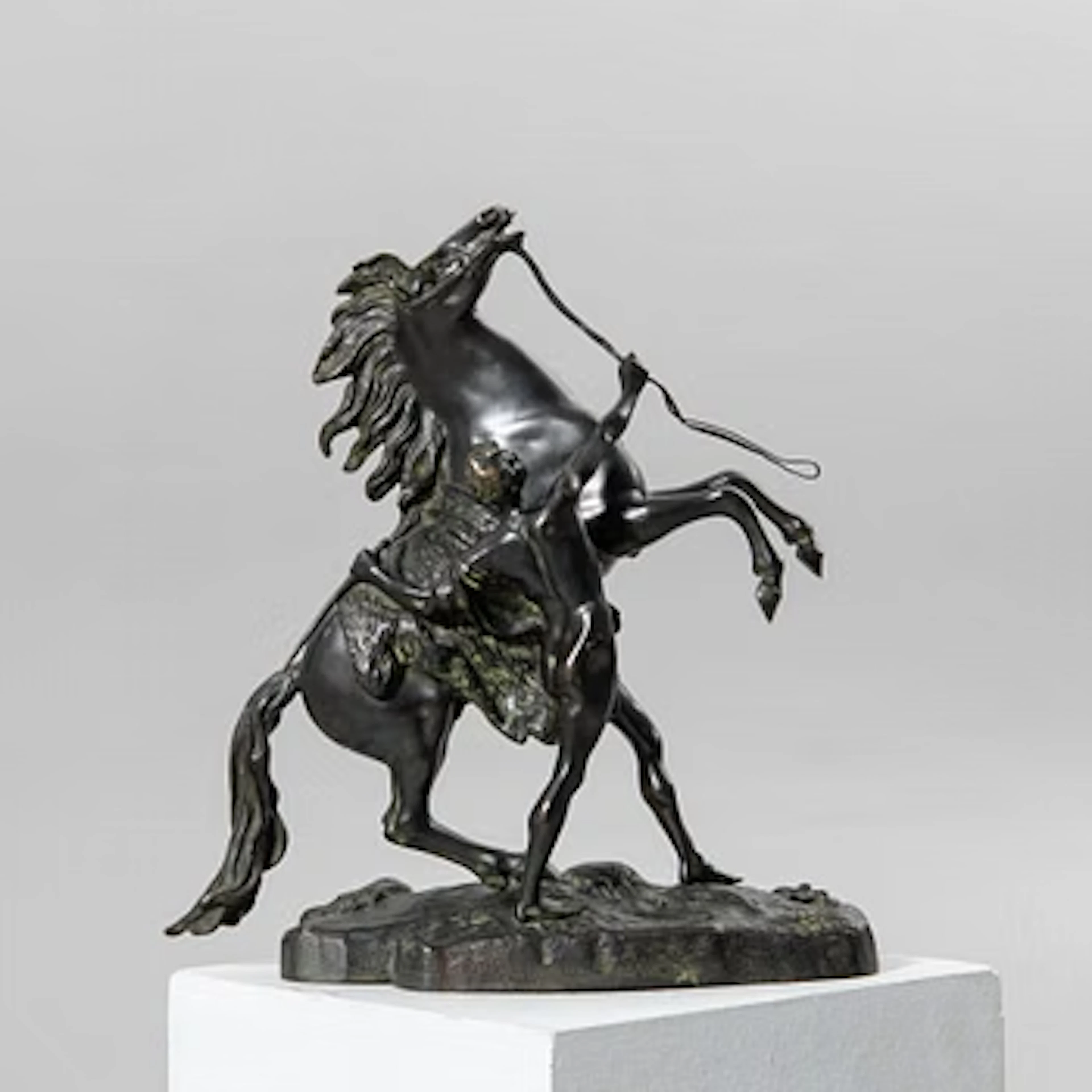 Guilliaume Coustou, after, sculpture, bronze, “Chevaux de Marly”.