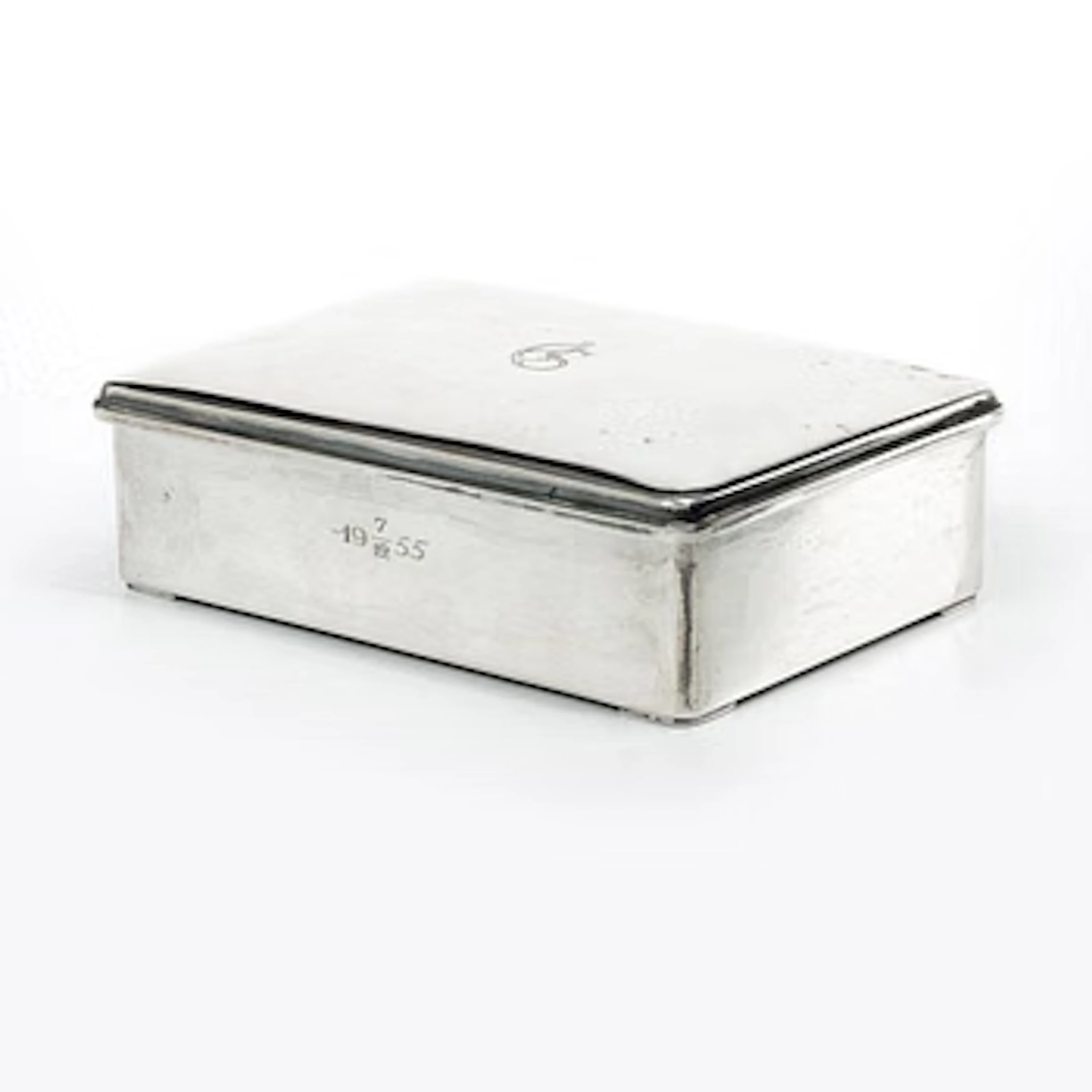 C.G. Hallberg, Silver tobacco box, Stockholm 1954.