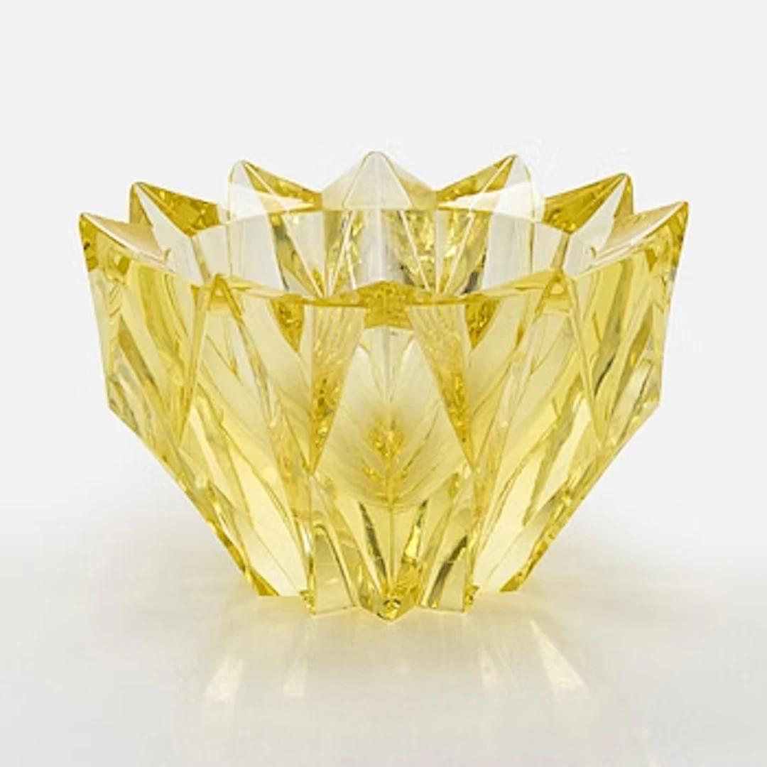 Aimo Okkolin, a 'Water lily' crystal bowl, signed Aimo Okkolin Riihimäen