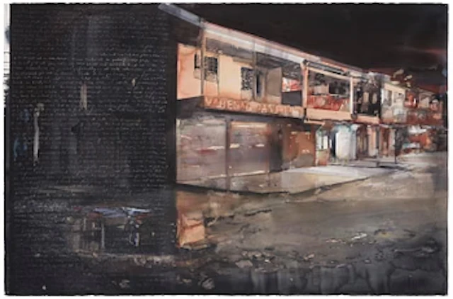 Lars Lerin, "Gata i Caxias, Brasilien".
