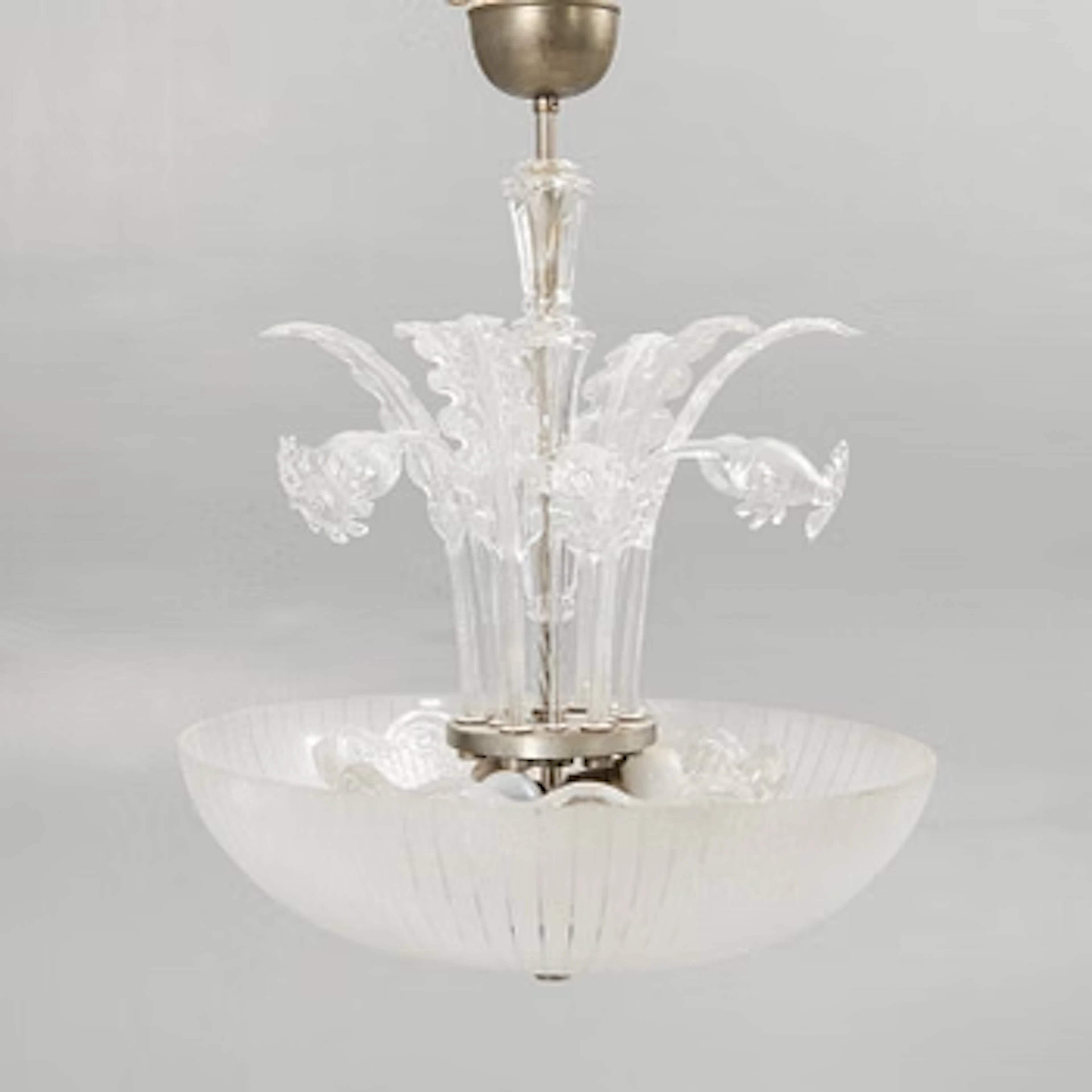 Fritz Kurz, Attributed, ceiling lamp, Orrefors, mid-20th century.