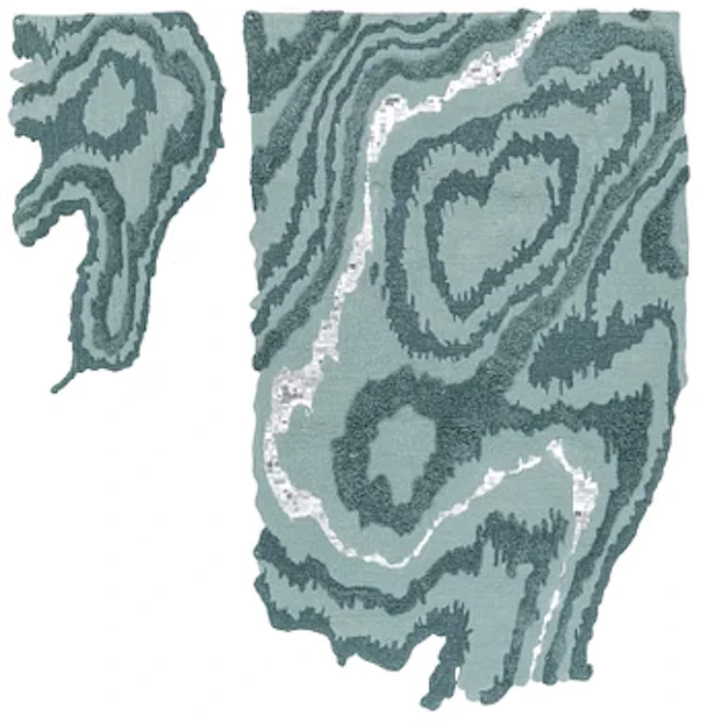 Maria Vister, a 'Veins' carpet, 2 pieces, tufted in relief, c. 250