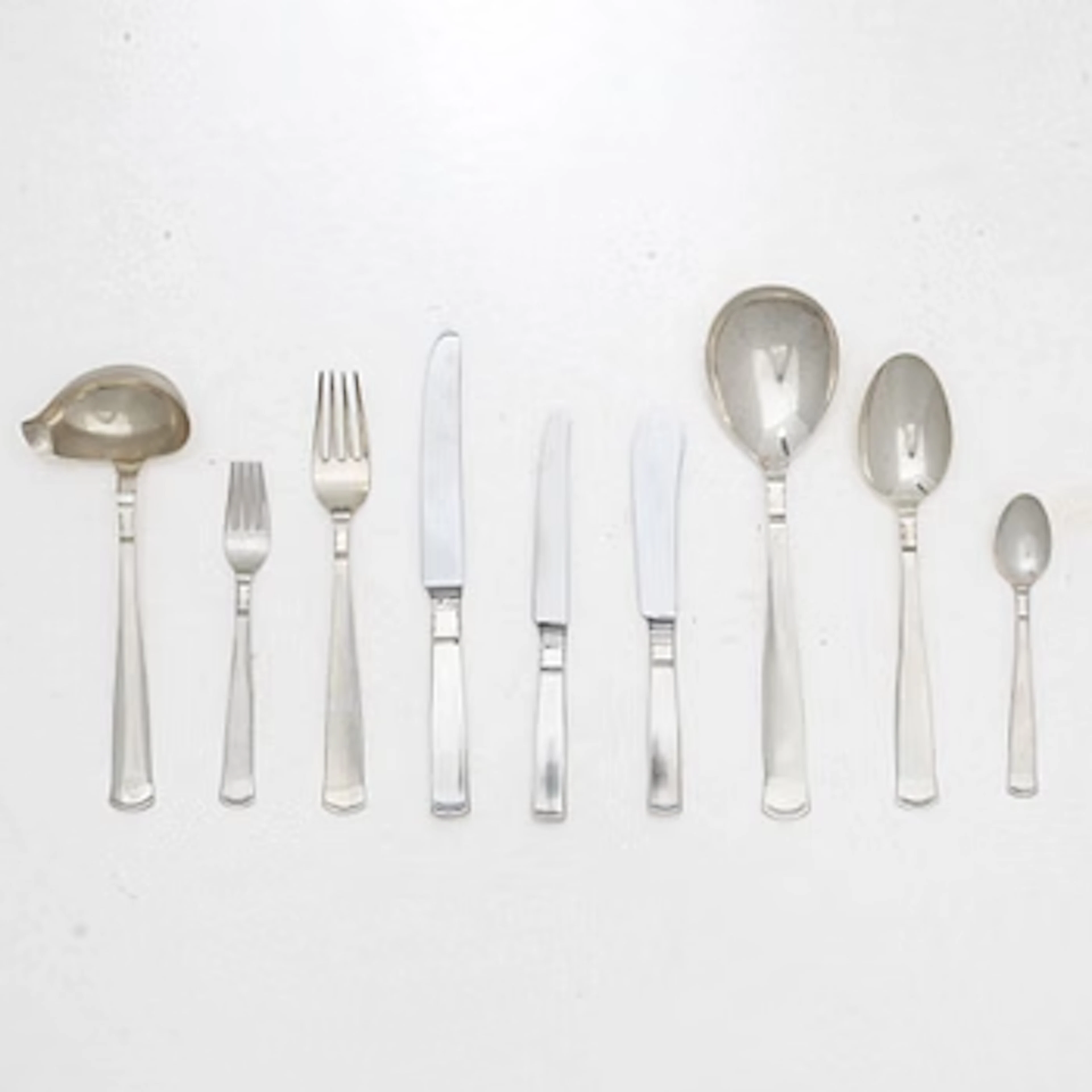 Jacob Ängman, A Swedish silver cutlery set, “Rosenholm”, GAB, some