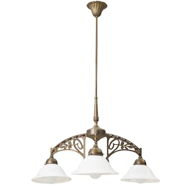 Ceiling lamp, Art Nouveau style, circa 2000, Berliner Messinglampen, Germany.